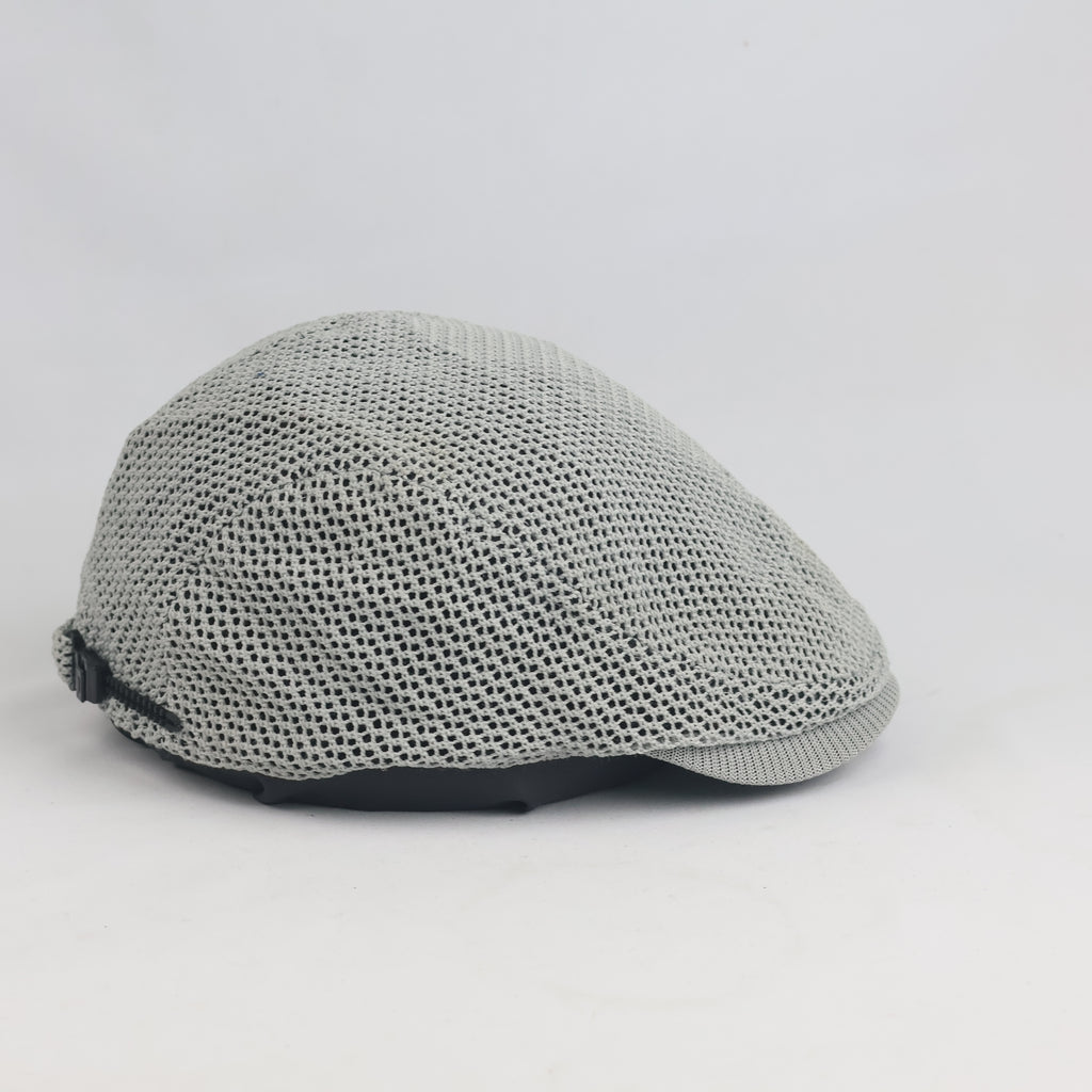Thrifted METROCITY Mesh Flat Cap | Classic Grey Cabbie Hat (Size 58-60 cm) | 10262