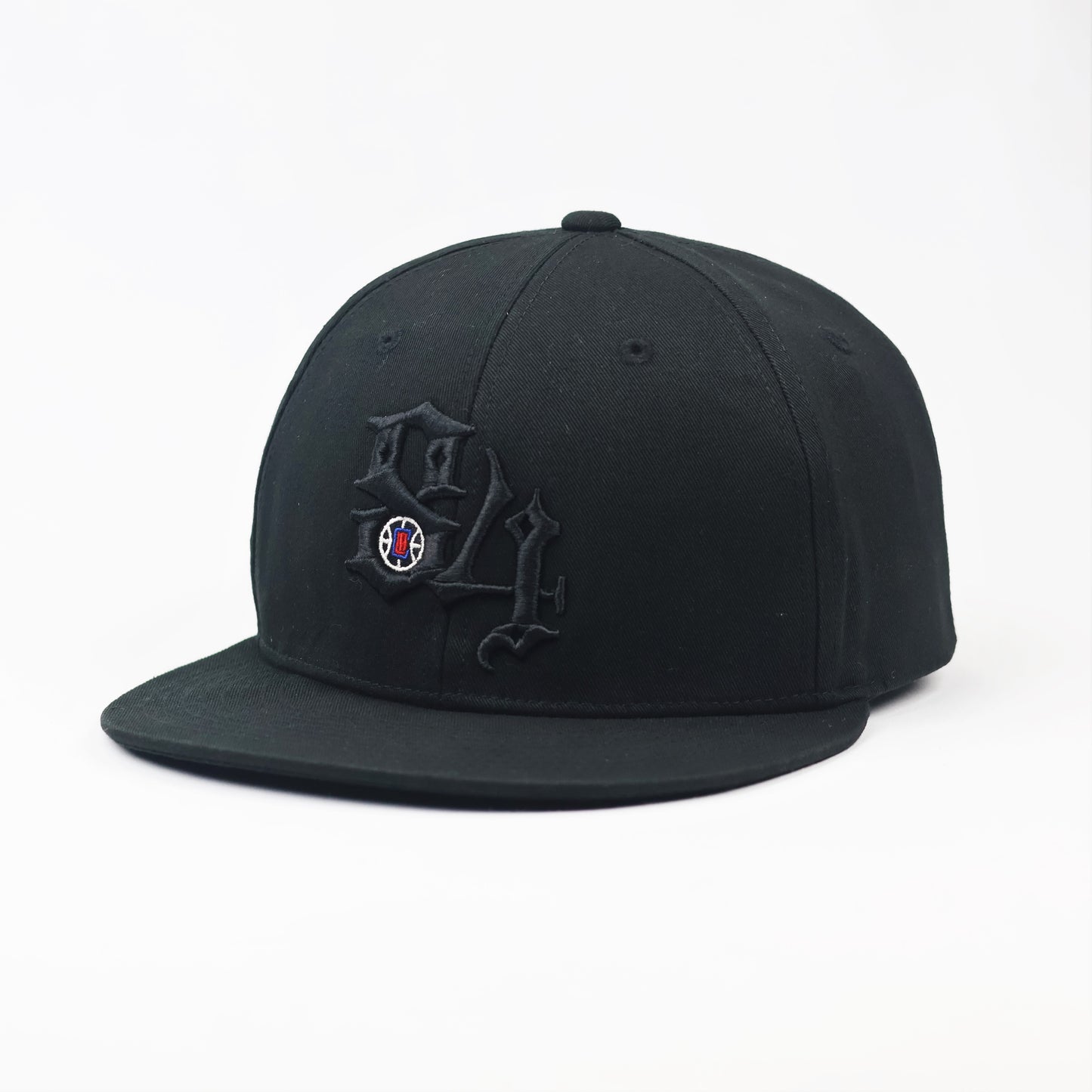 NBA LA Clippers Black Gothic Logo Thrifted Snapback Cap