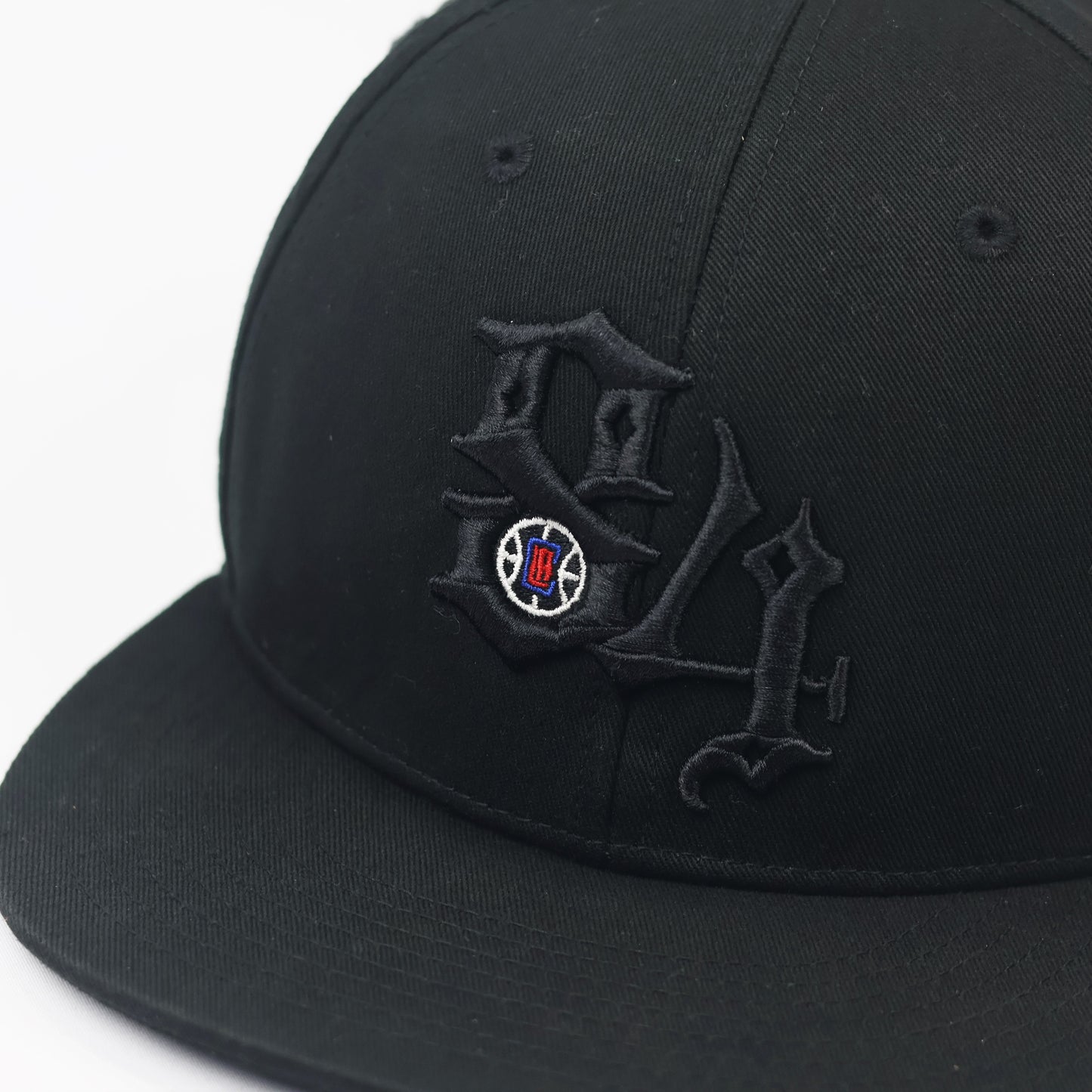NBA LA Clippers Black Gothic Logo Thrifted Snapback Cap