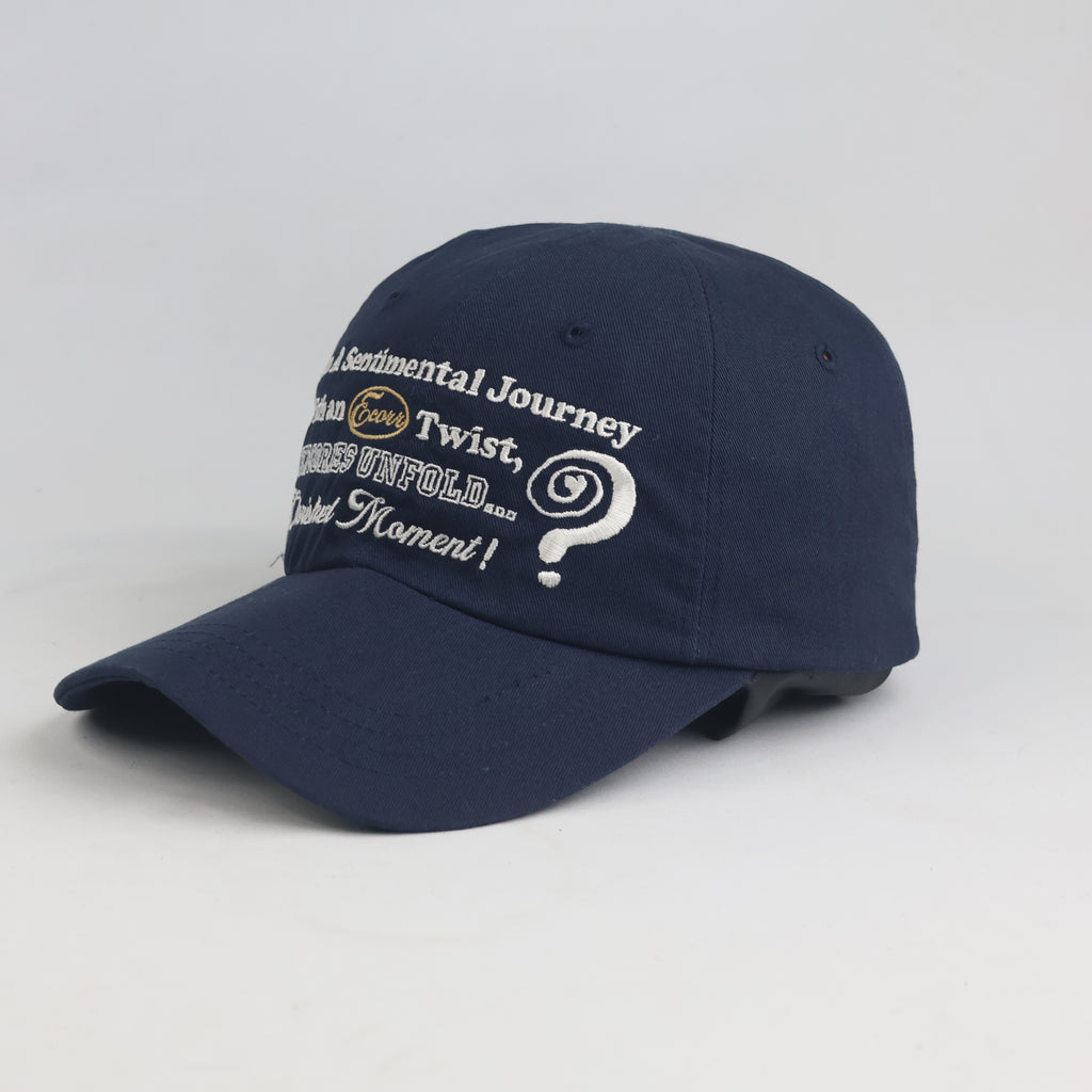 Thrifted Navy Blue Text Design Baseball Hat (58-60 cm) | 10257