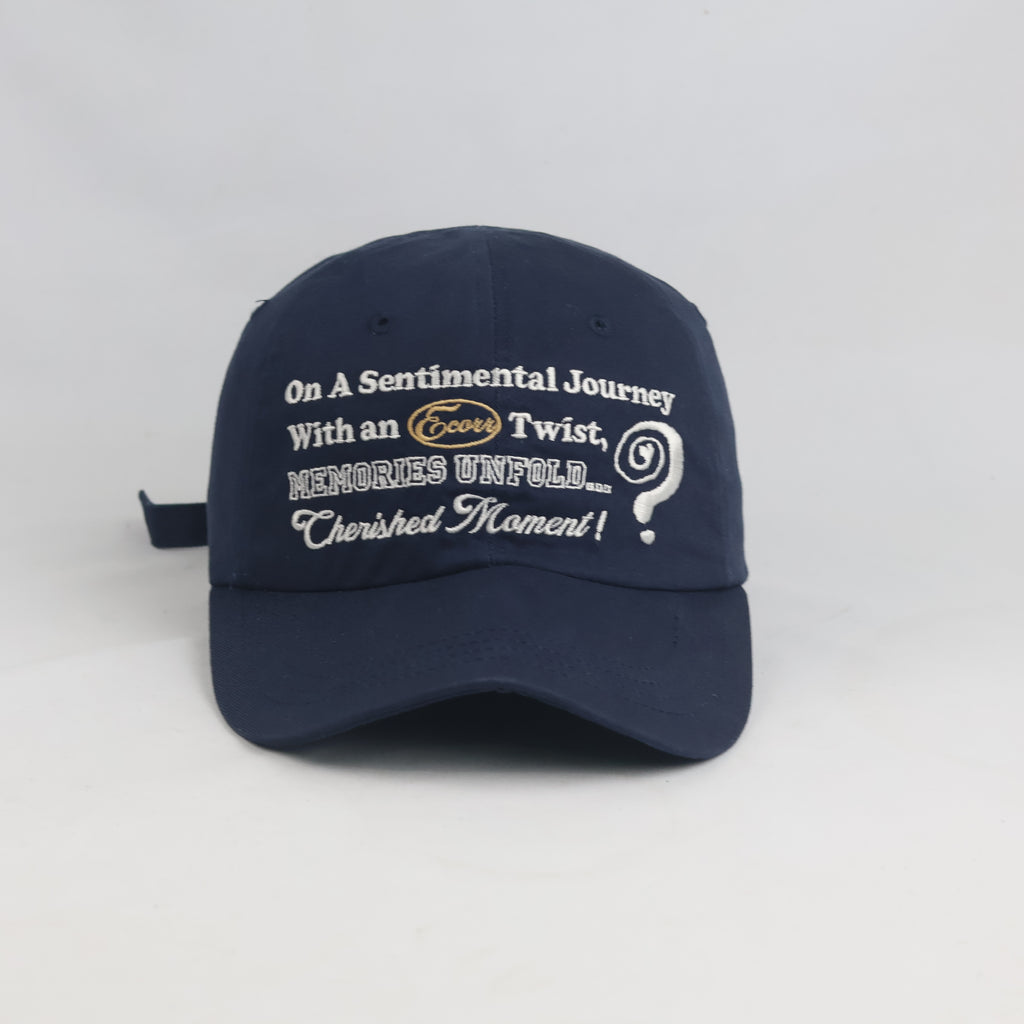 Thrifted Navy Blue Text Design Baseball Hat (58-60 cm) | 10257
