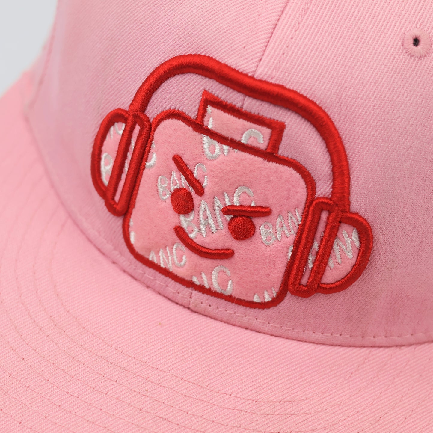 Retro Pink BANC "Originators of the Bag" Fitted Streetwear Thrifted Hat