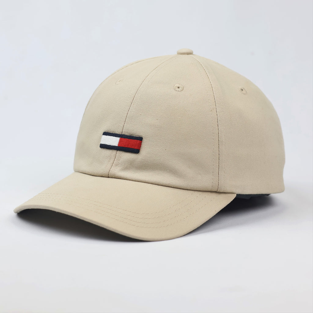 Classic Tommy Hilfiger Khaki Cotton Dad Thrifted Hat - Premium Thrift