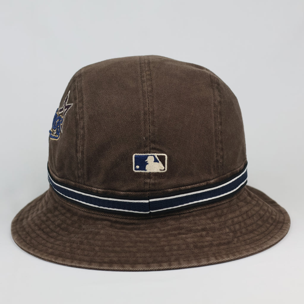 Vintage MLB Houston Astros Embroidered Bucket Thrifted Hat – Washed Brown