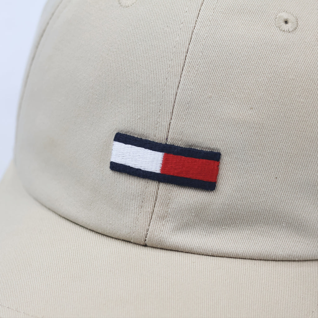 Classic Tommy Hilfiger Khaki Cotton Dad Thrifted Hat - Premium Thrift
