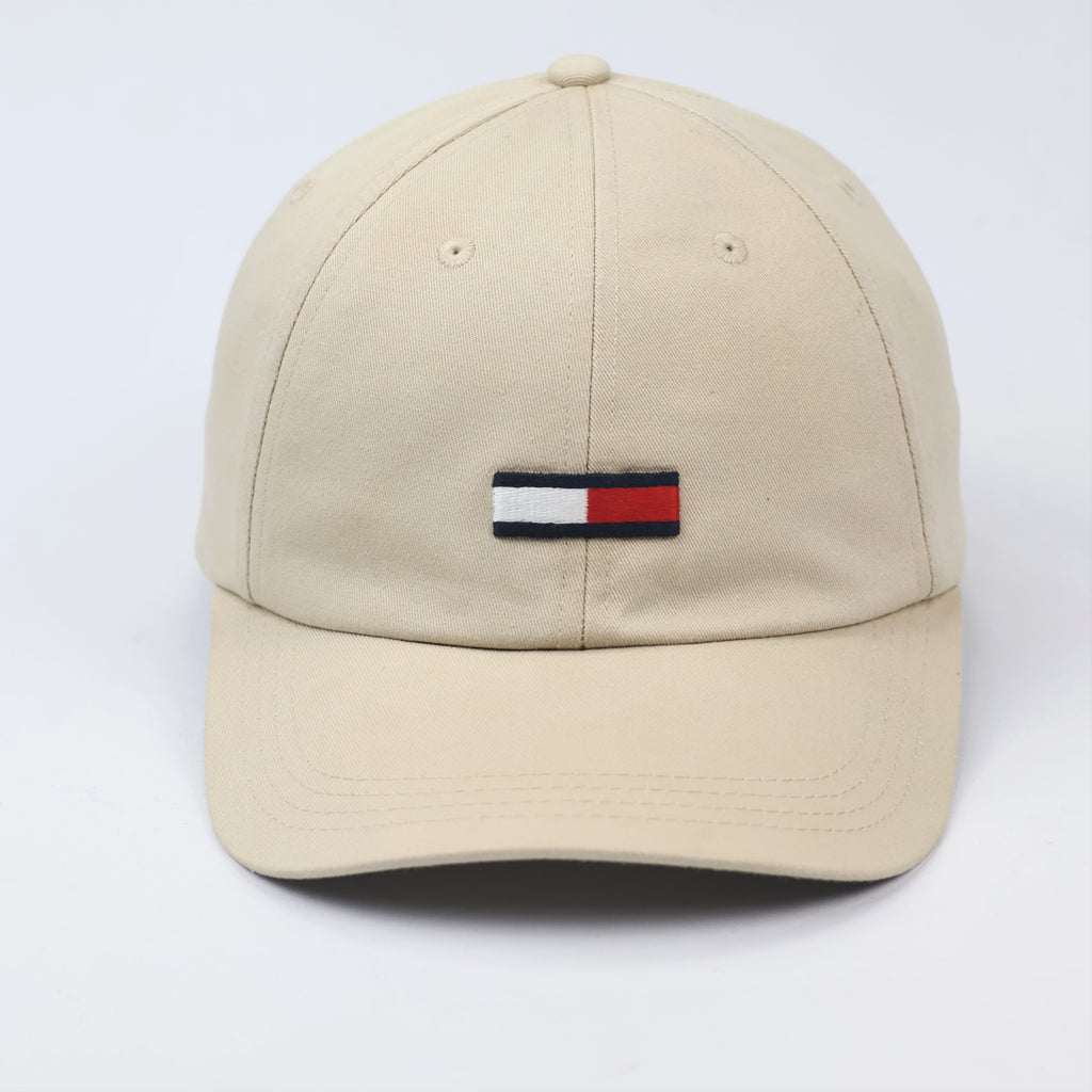 Classic Tommy Hilfiger Khaki Cotton Dad Thrifted Hat - Premium Thrift