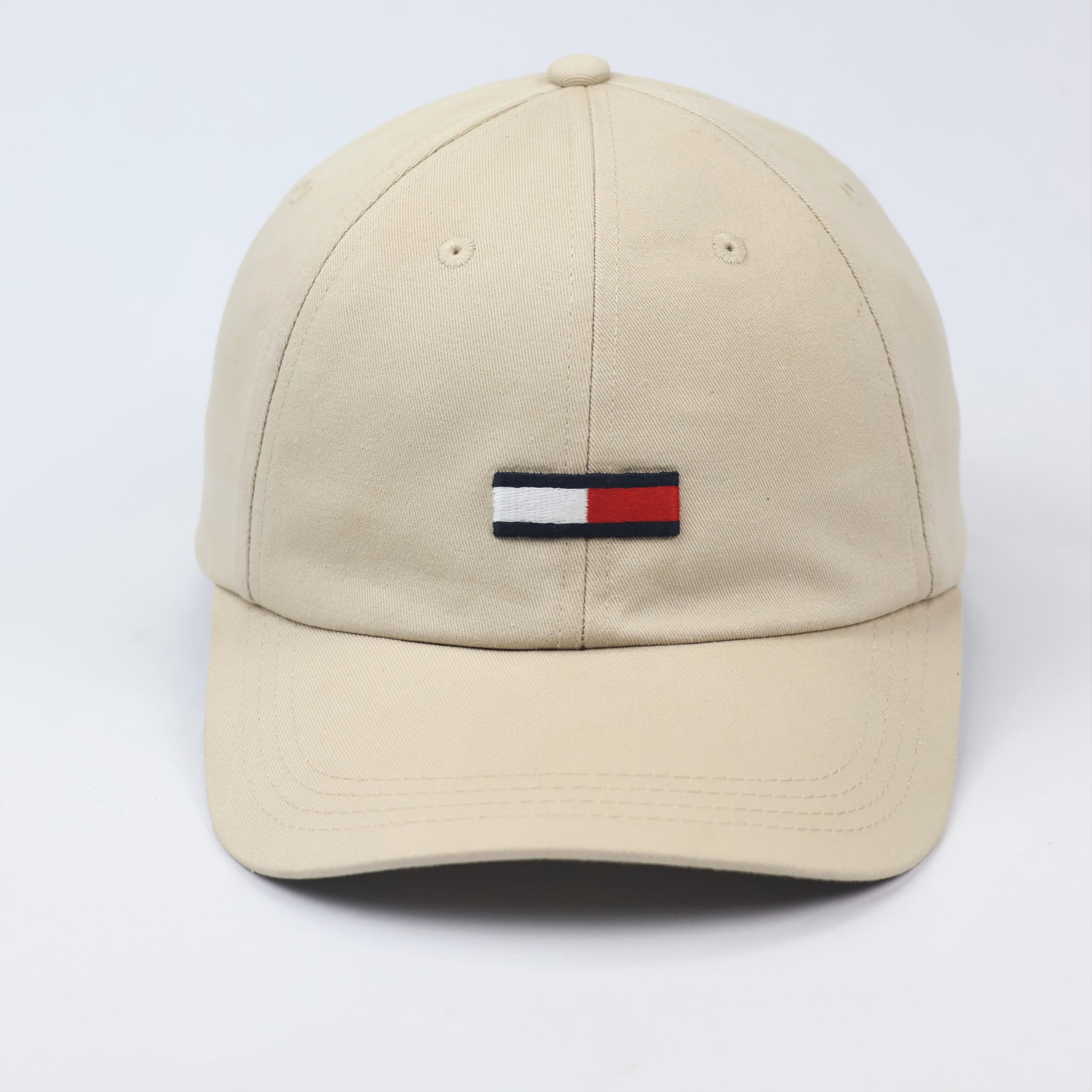 Classic Tommy Hilfiger Khaki Cotton Dad Thrifted Hat - Premium Thrift