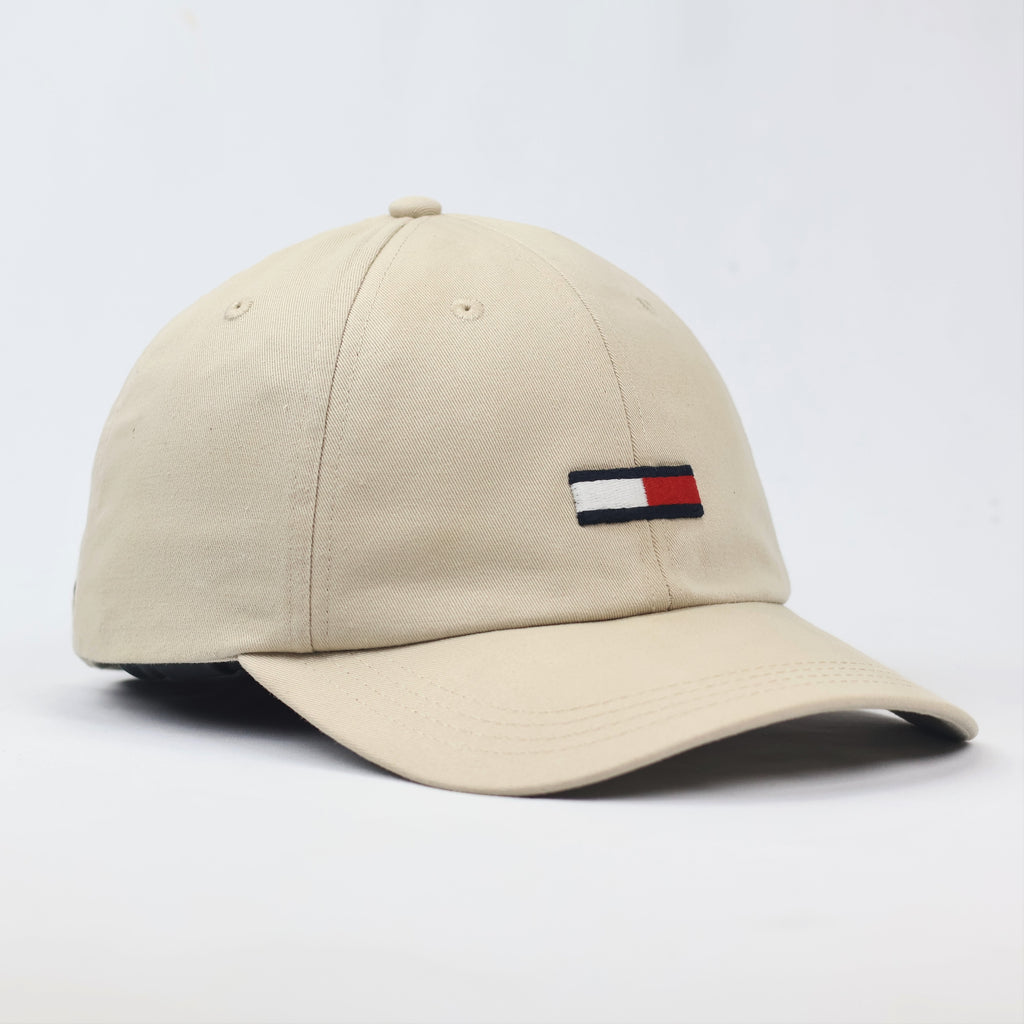 Classic Tommy Hilfiger Khaki Cotton Dad Thrifted Hat - Premium Thrift