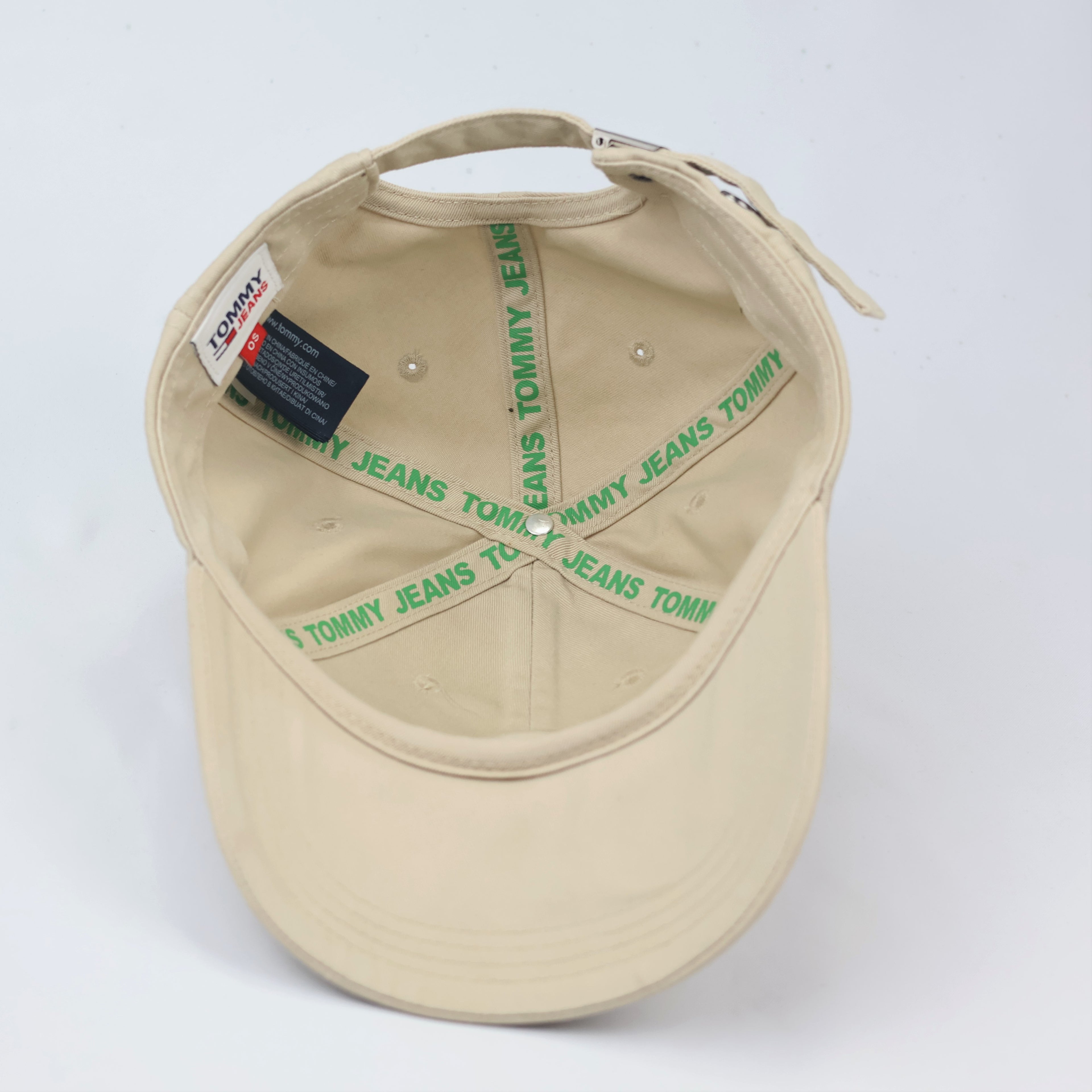 Classic Tommy Hilfiger Khaki Cotton Dad Thrifted Hat - Premium Thrift