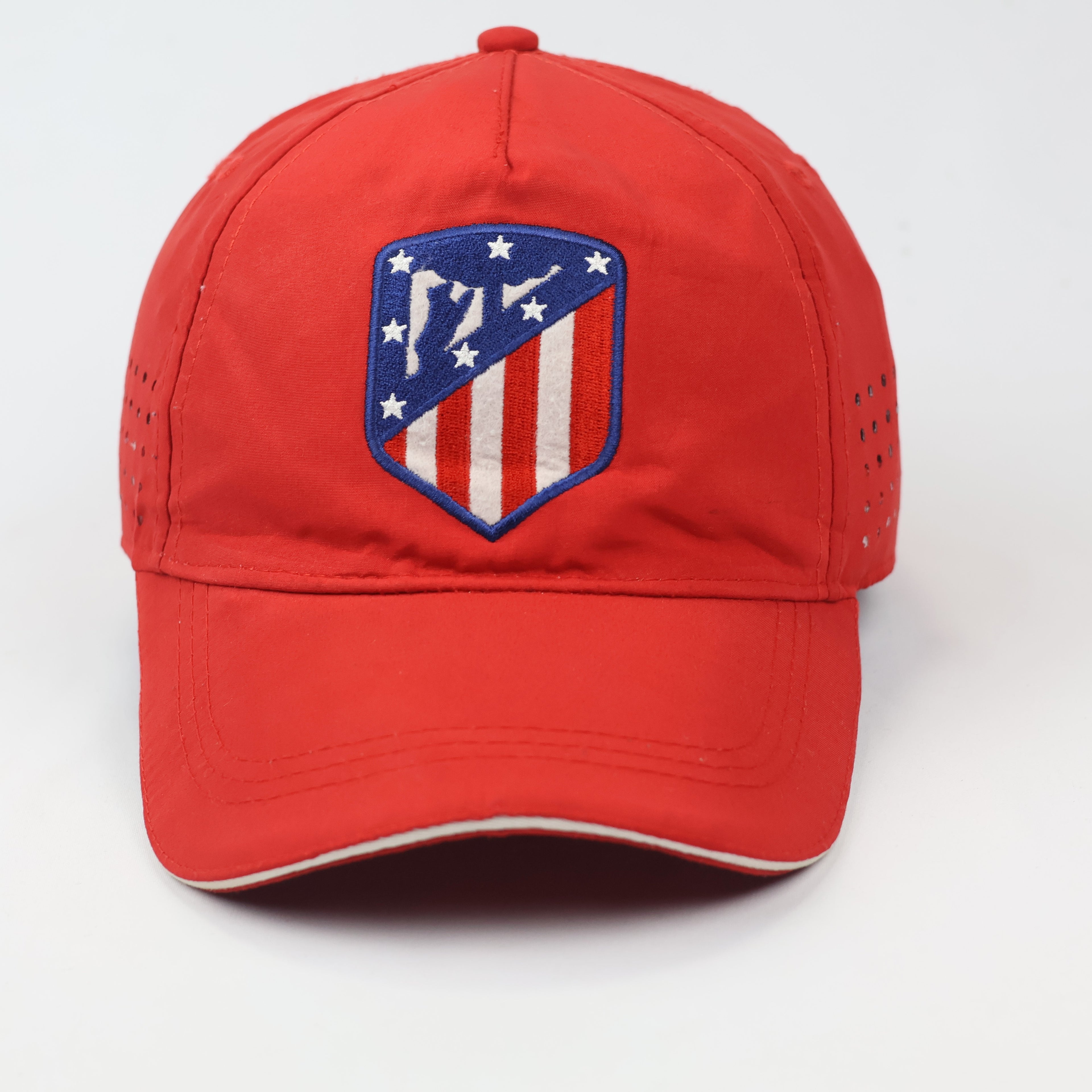 Official Atlético de Madrid Red Laser-Cut Breathable Thrifted Sports Hat