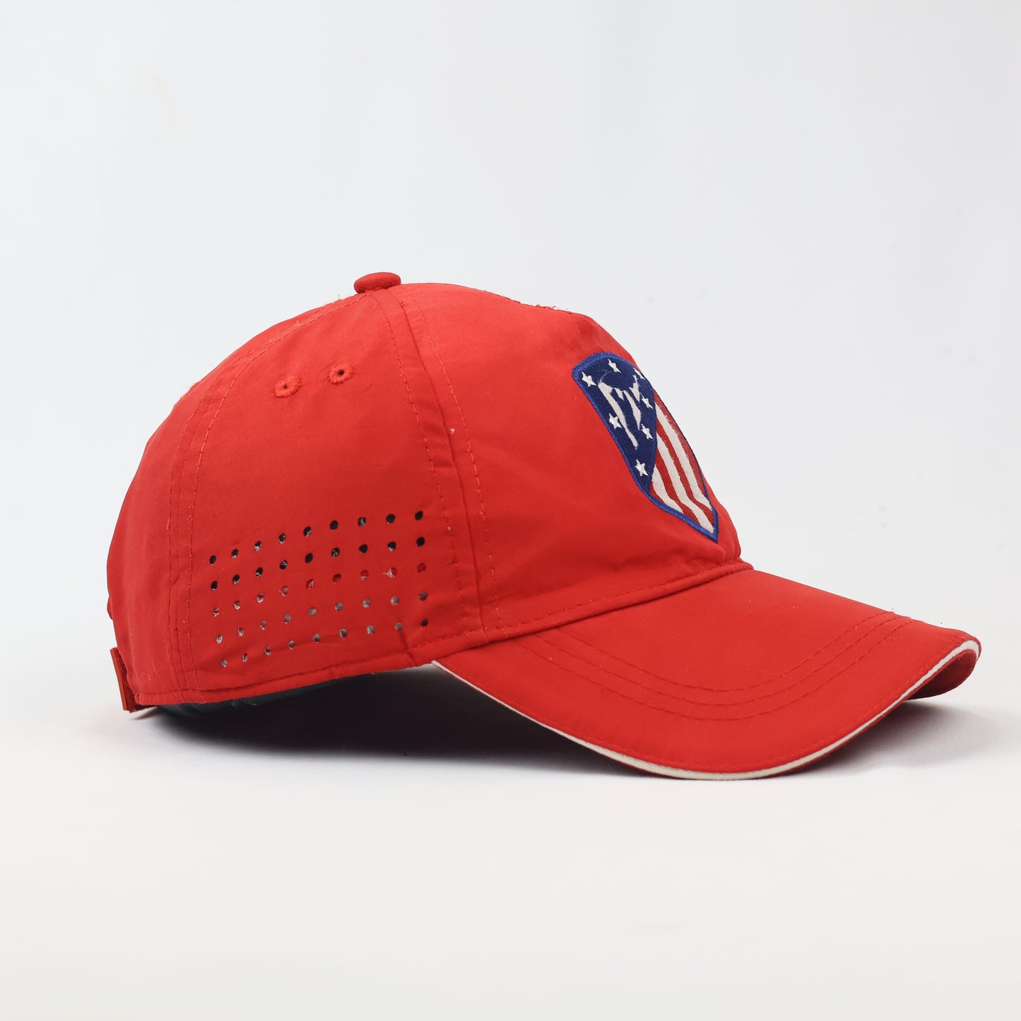 Official Atlético de Madrid Red Laser-Cut Breathable Thrifted Sports Hat