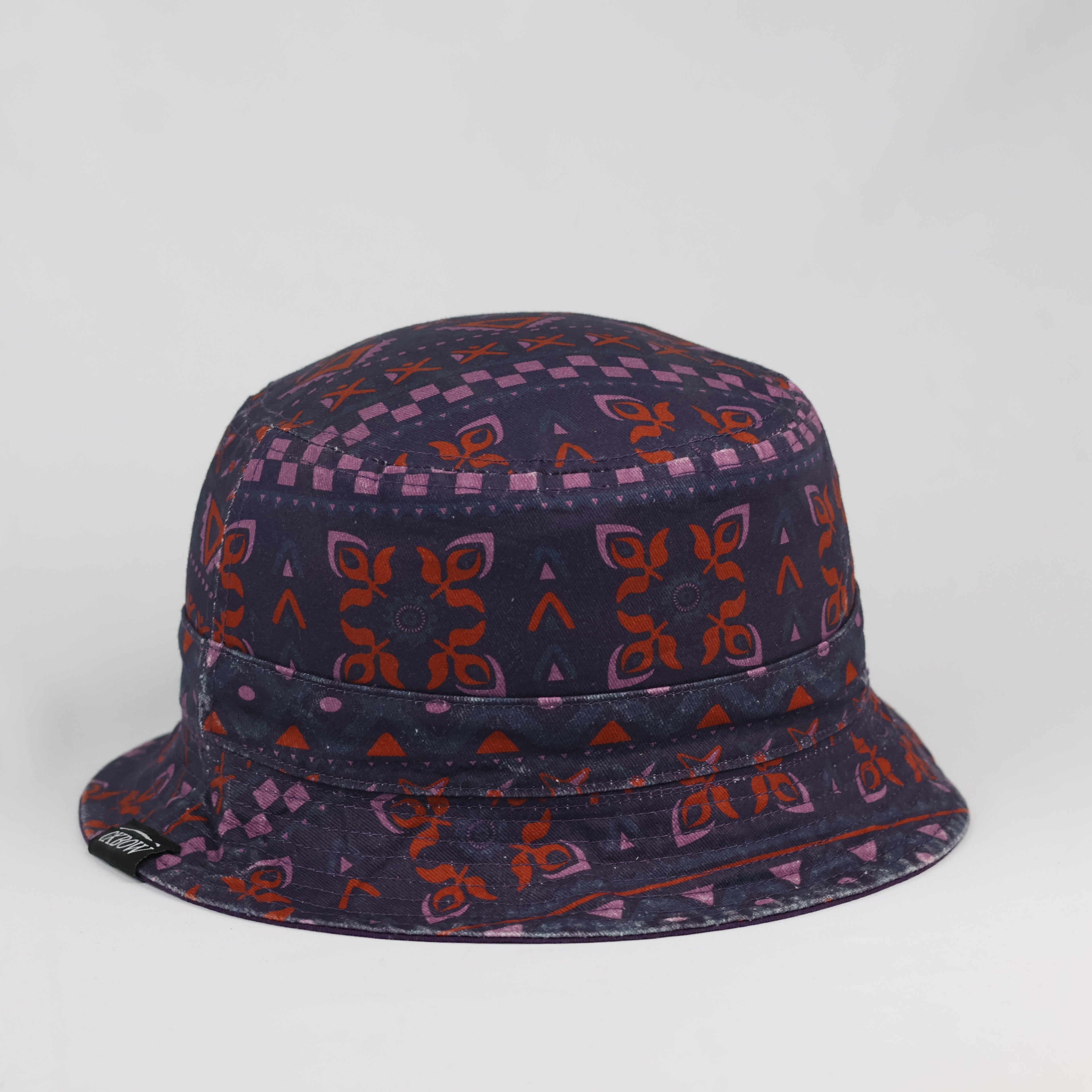 Retro Oxbow All-Over Pattern Bucket Hat - Dark Purple (Size S/M)