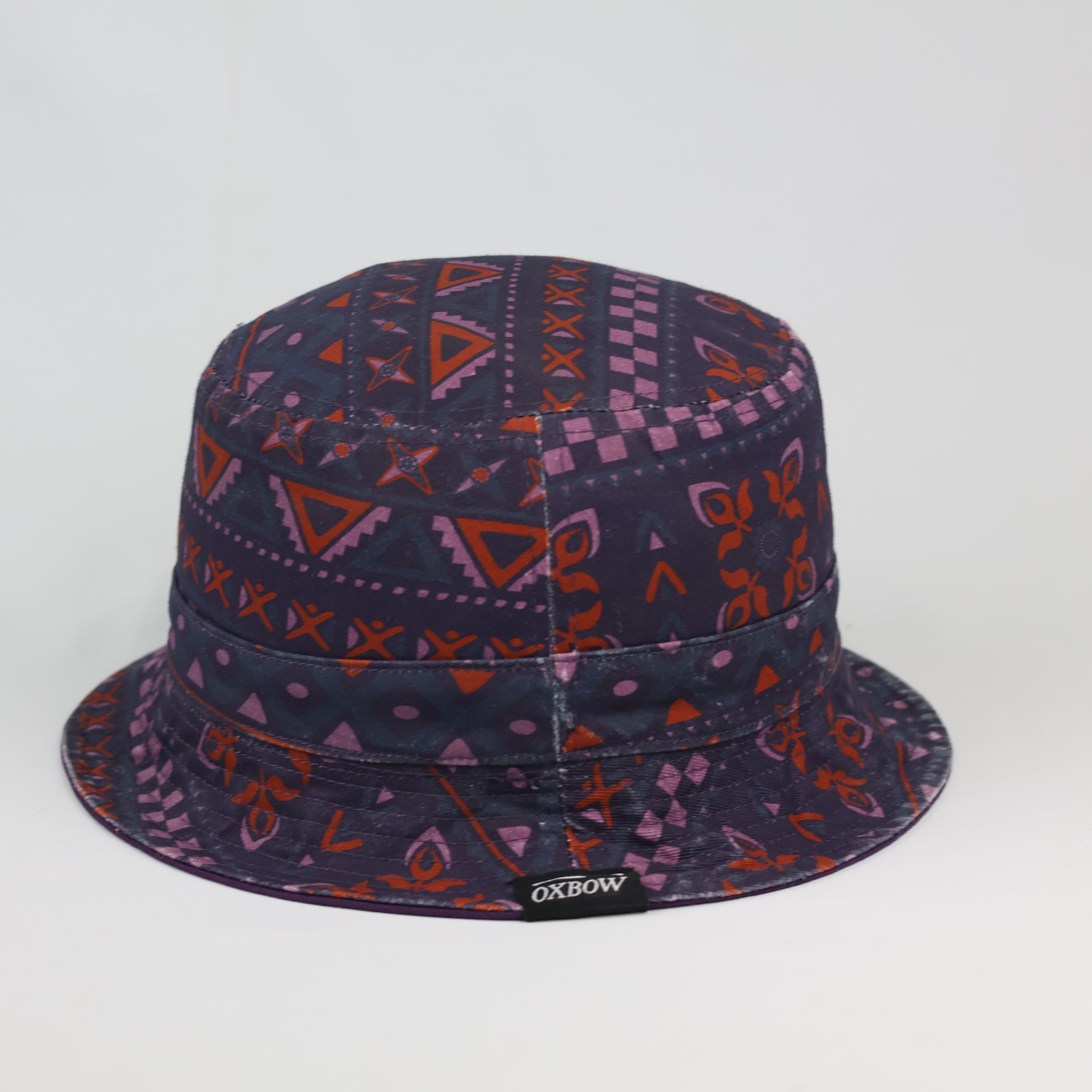 Retro Oxbow All-Over Pattern Bucket Hat - Dark Purple (Size S/M)