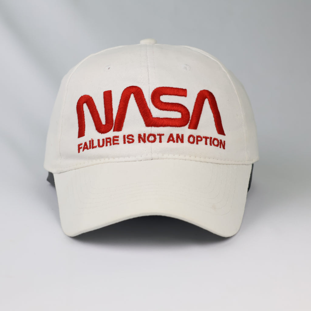 Thrifted NASA Embroidered White Cotton Strapback Cap