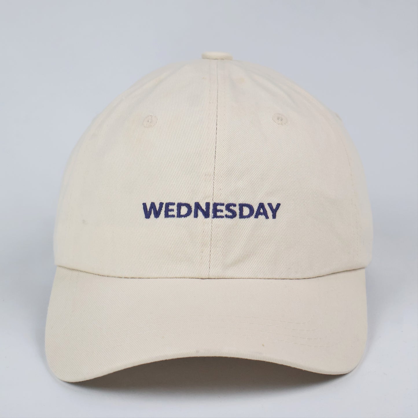 "WEDNESDAY" Embroidered Dad Cap - Cream/Beige