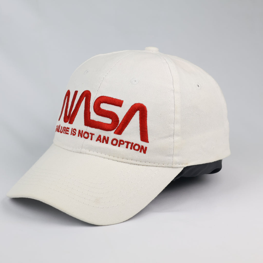 Thrifted NASA Embroidered White Cotton Strapback Cap