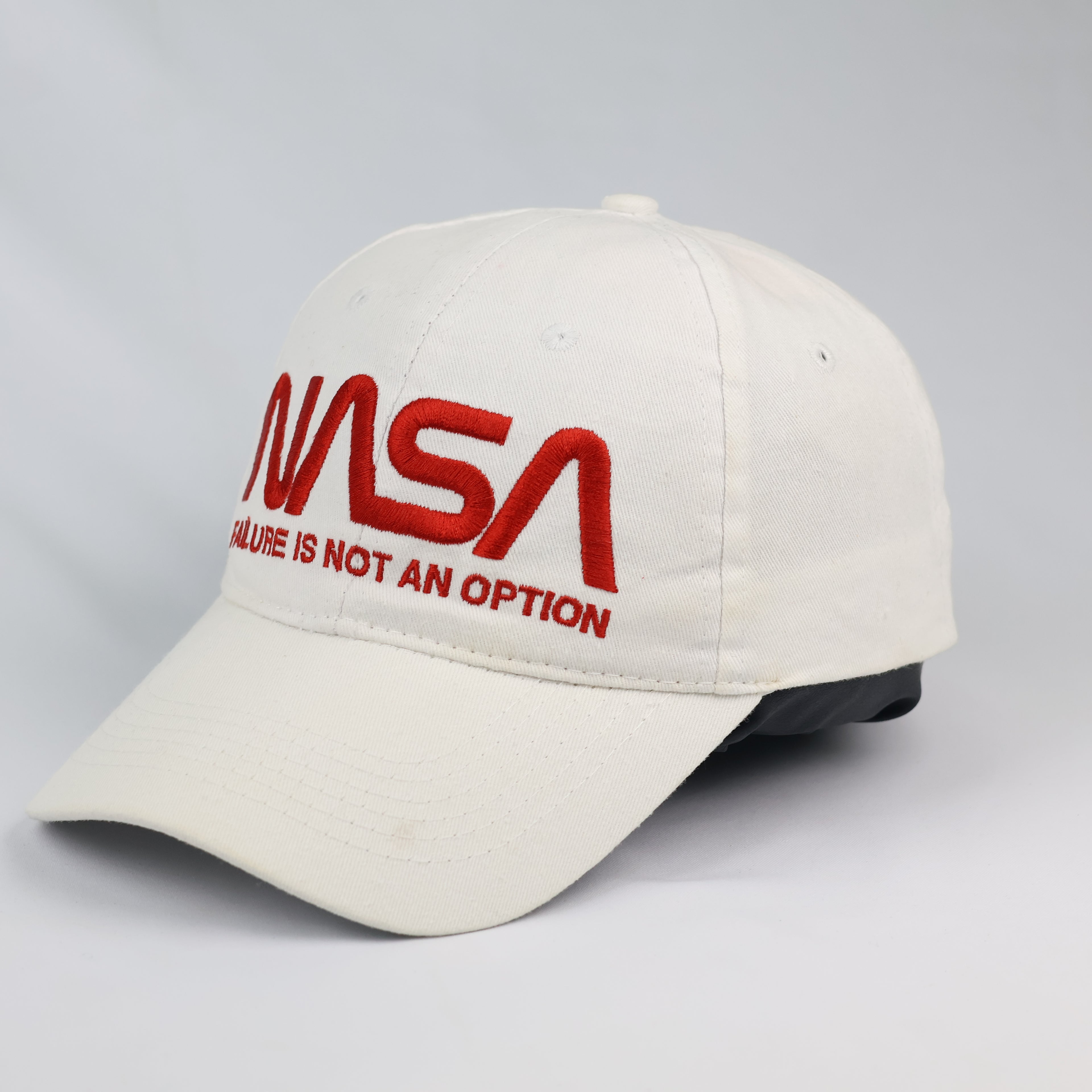 Thrifted NASA Embroidered White Cotton Strapback Cap