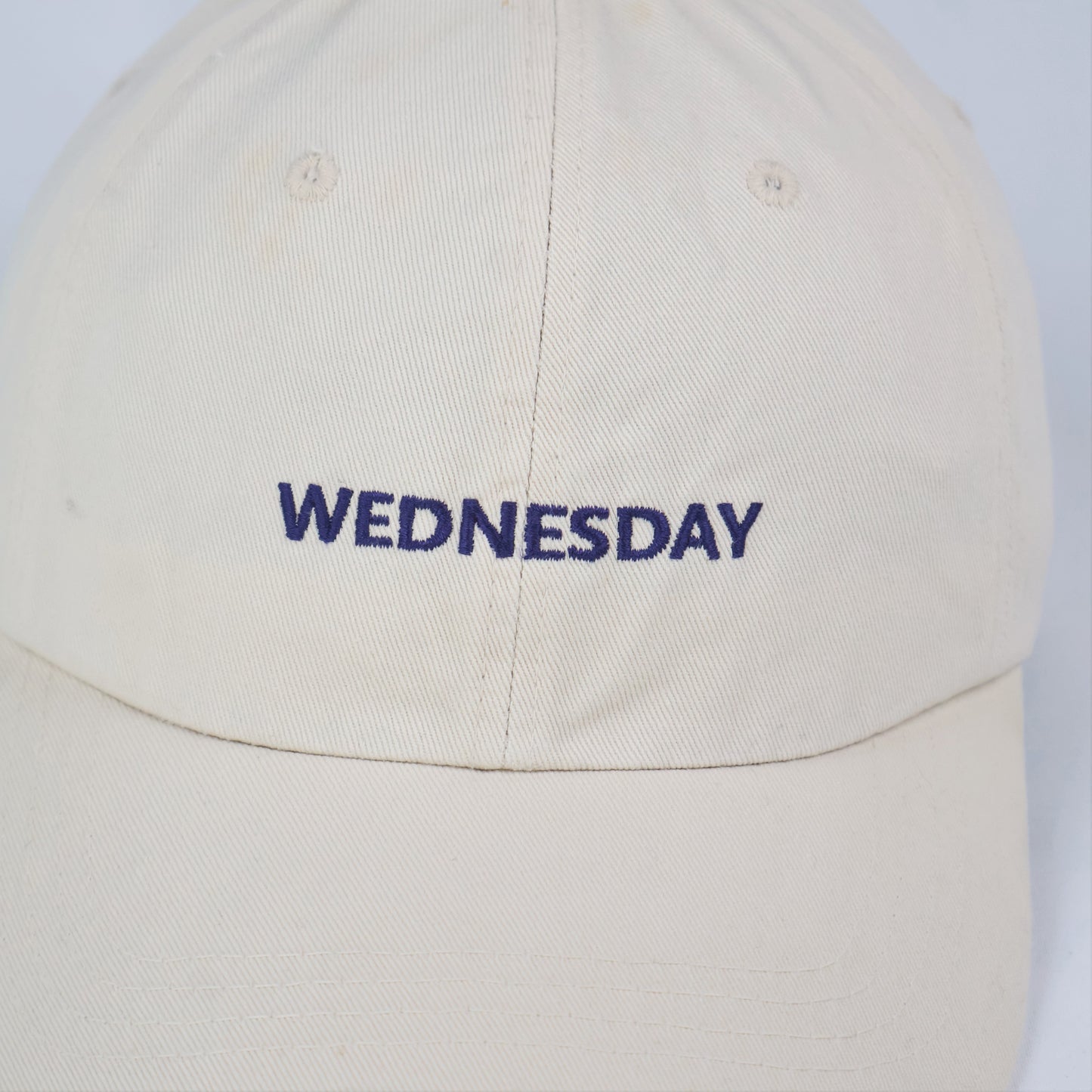 "WEDNESDAY" Embroidered Dad Cap - Cream/Beige