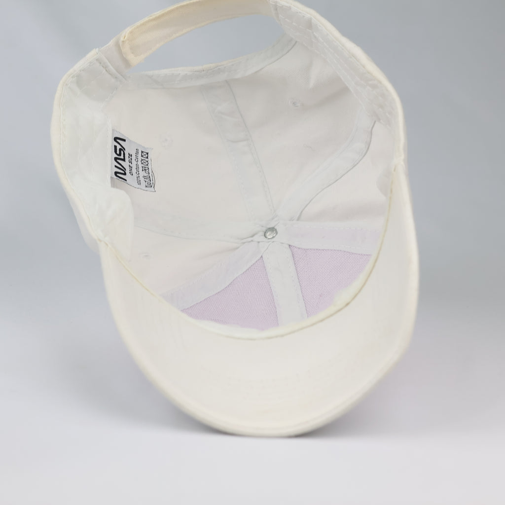 Thrifted NASA Embroidered White Cotton Strapback Cap