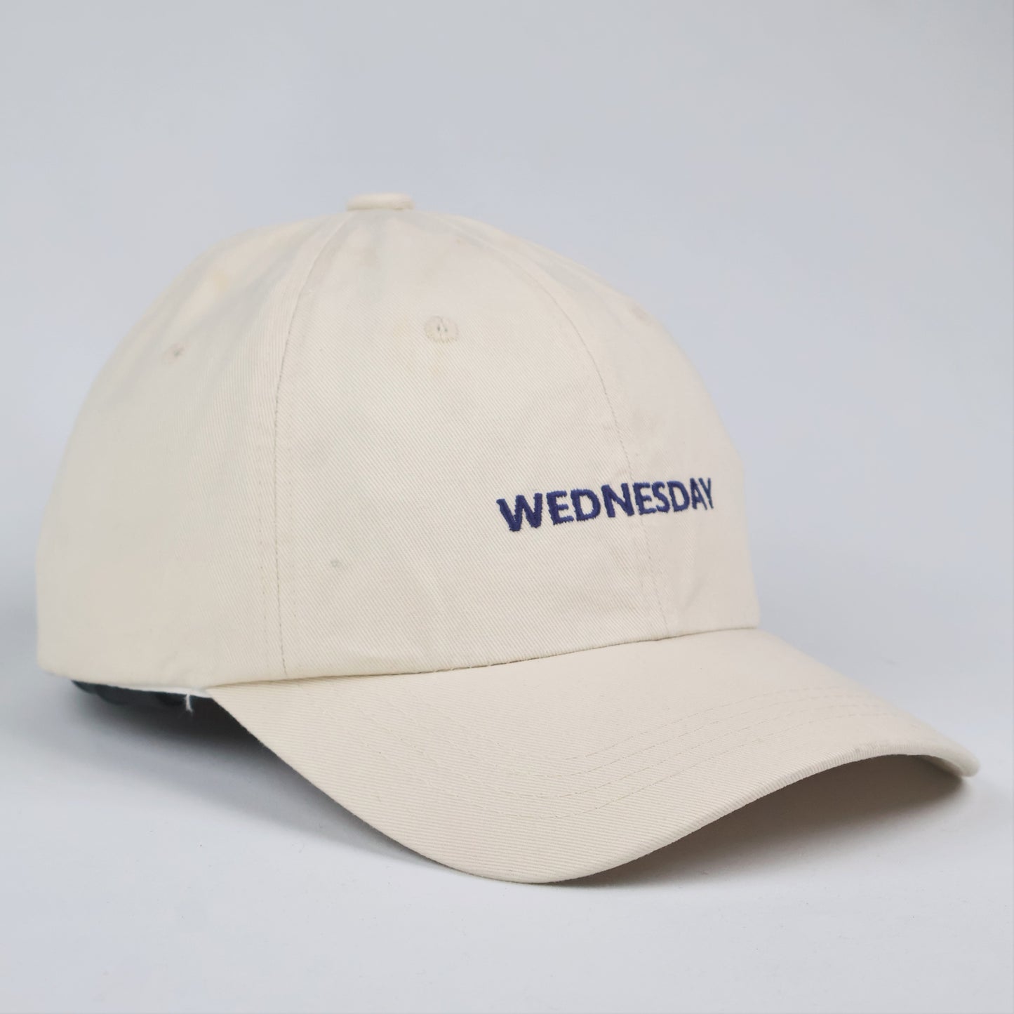 "WEDNESDAY" Embroidered Dad Cap - Cream/Beige