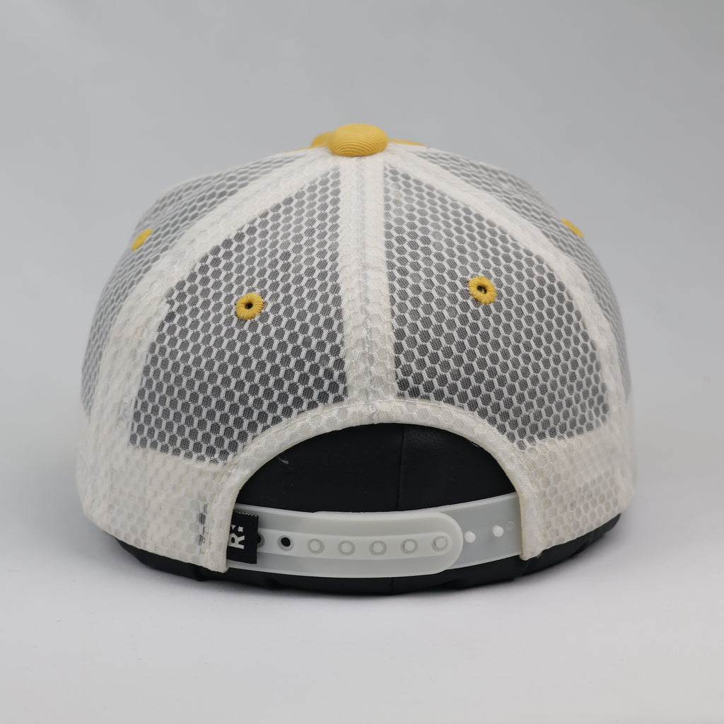 R:Robot Yellow Graphic Trucker Baseball Thrifted Hat