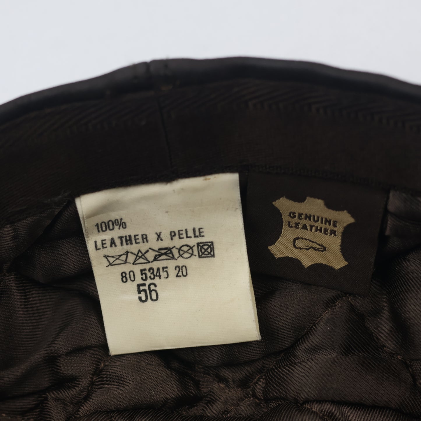 Vintage Genuine Leather Thrifted Flat Cap - Dark Brown Ivy Hat