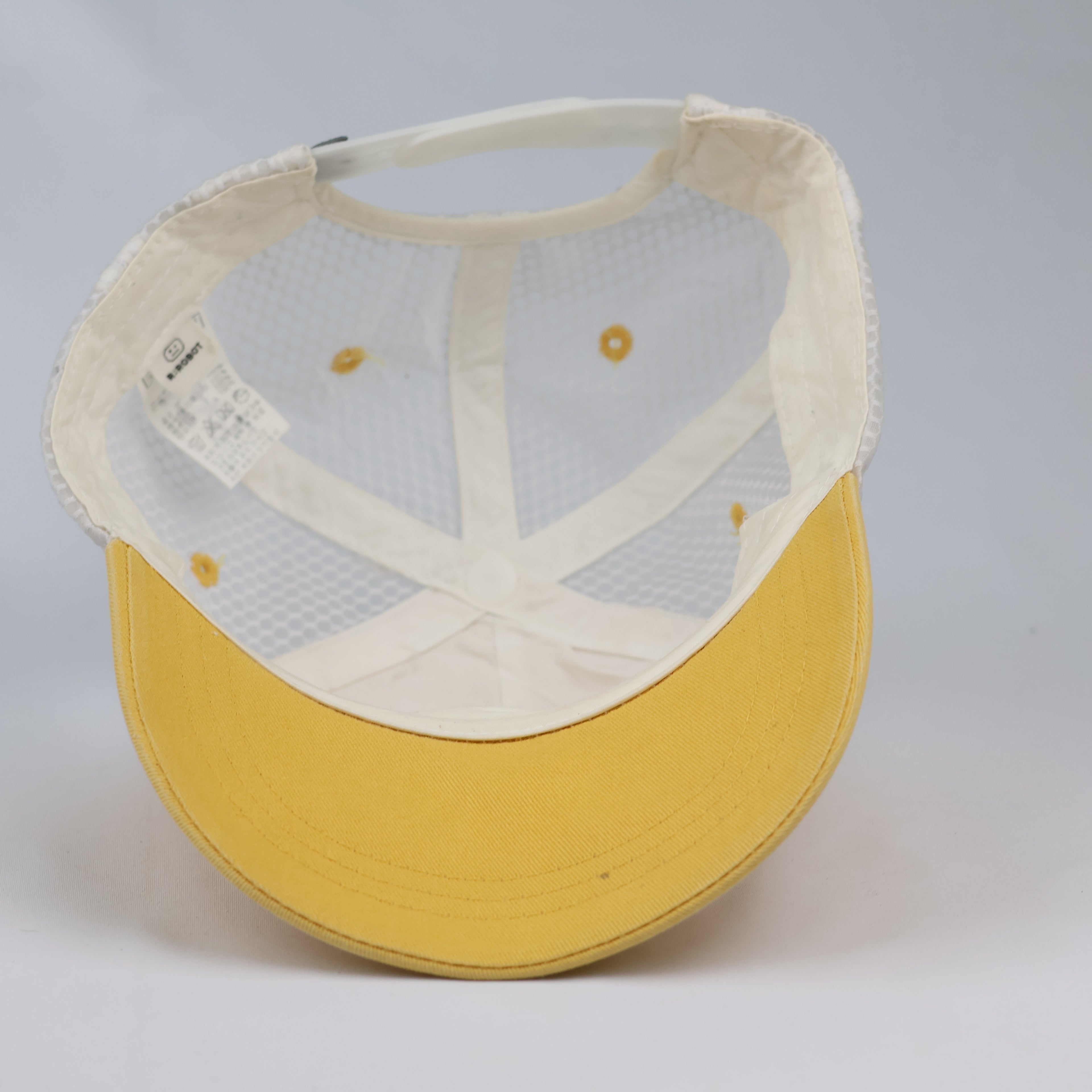 R:Robot Yellow Graphic Trucker Baseball Thrifted Hat
