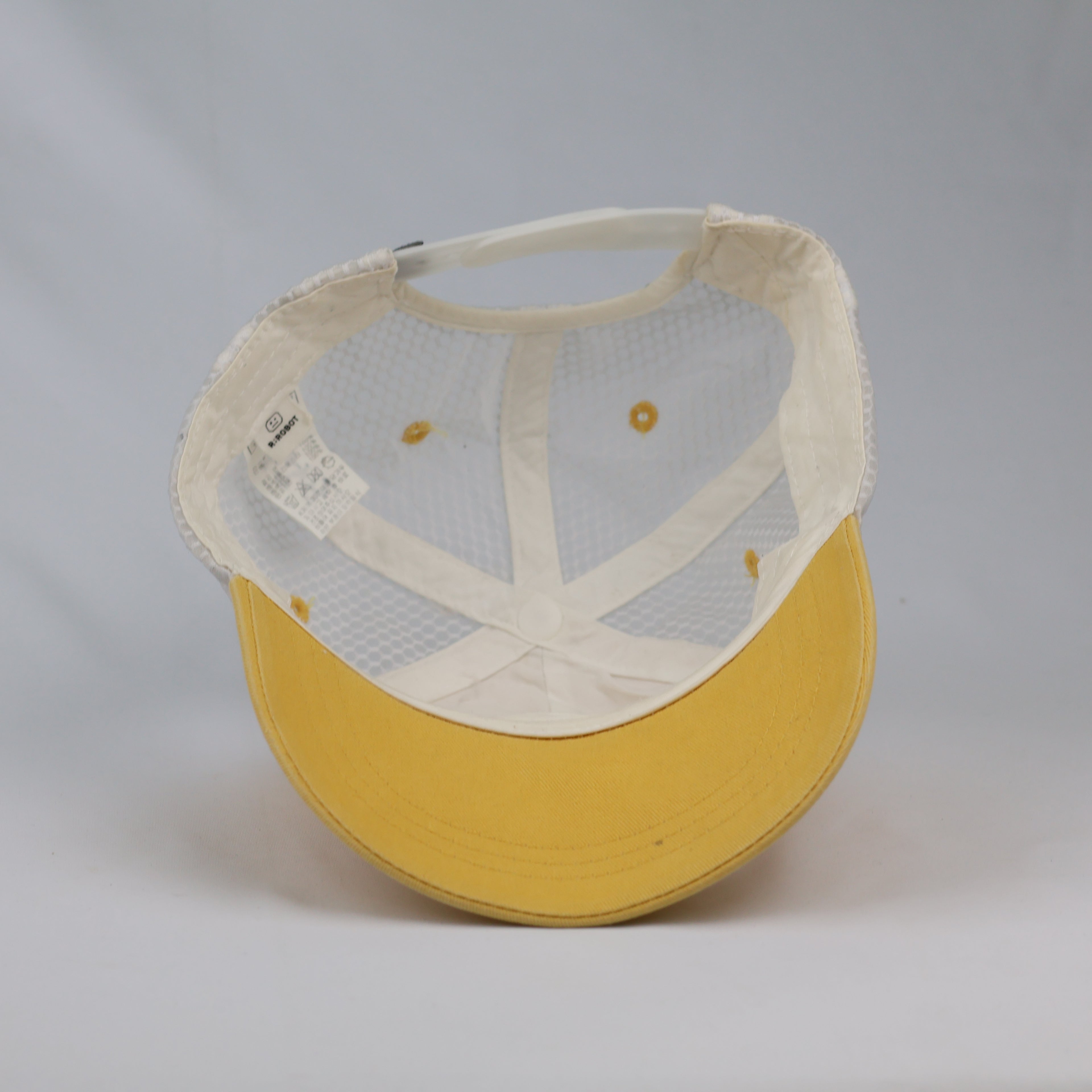R:Robot Yellow Graphic Trucker Baseball Thrifted Hat