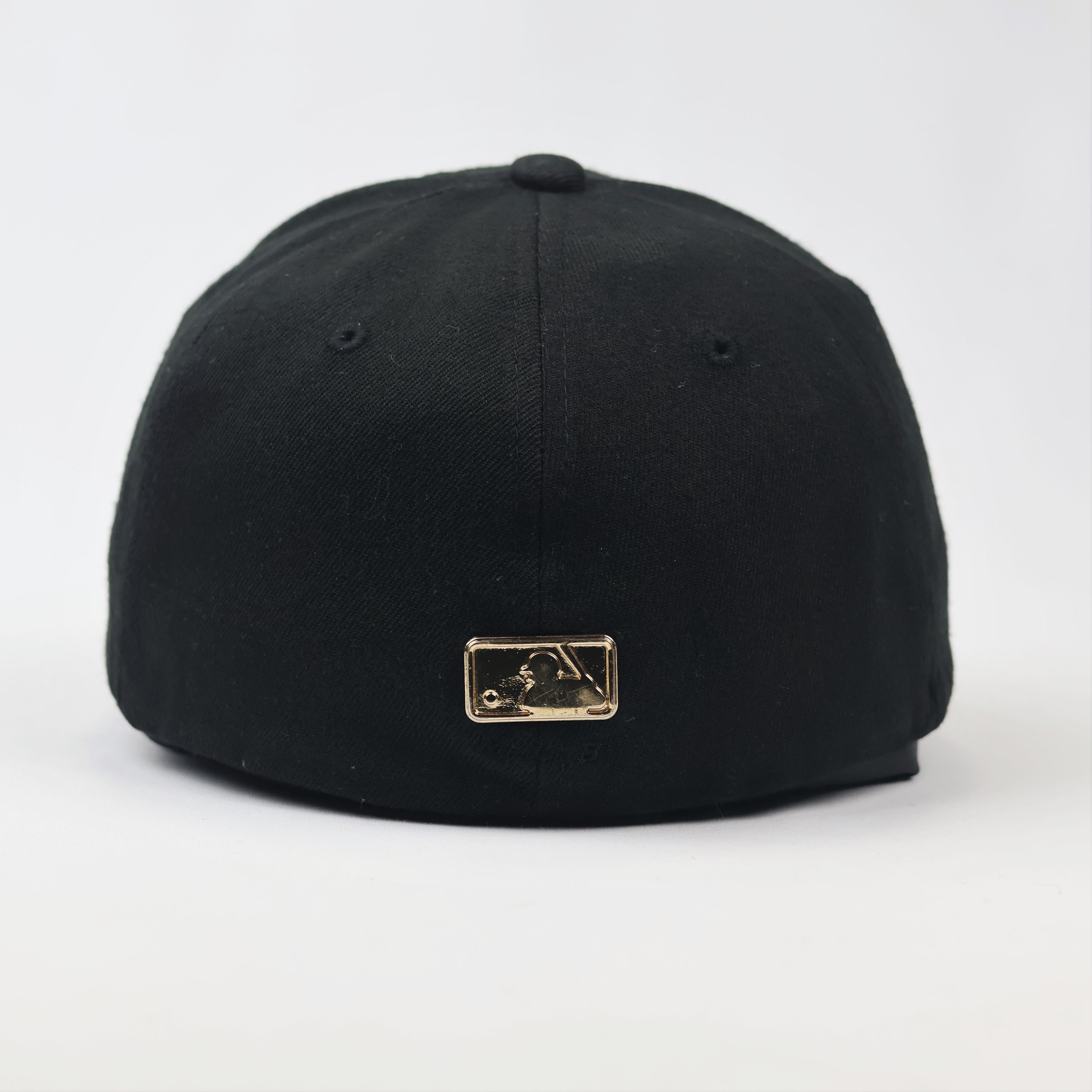 Premium Black MLB Yankees Thrifted Hat with 3D Gold Metal Emblem