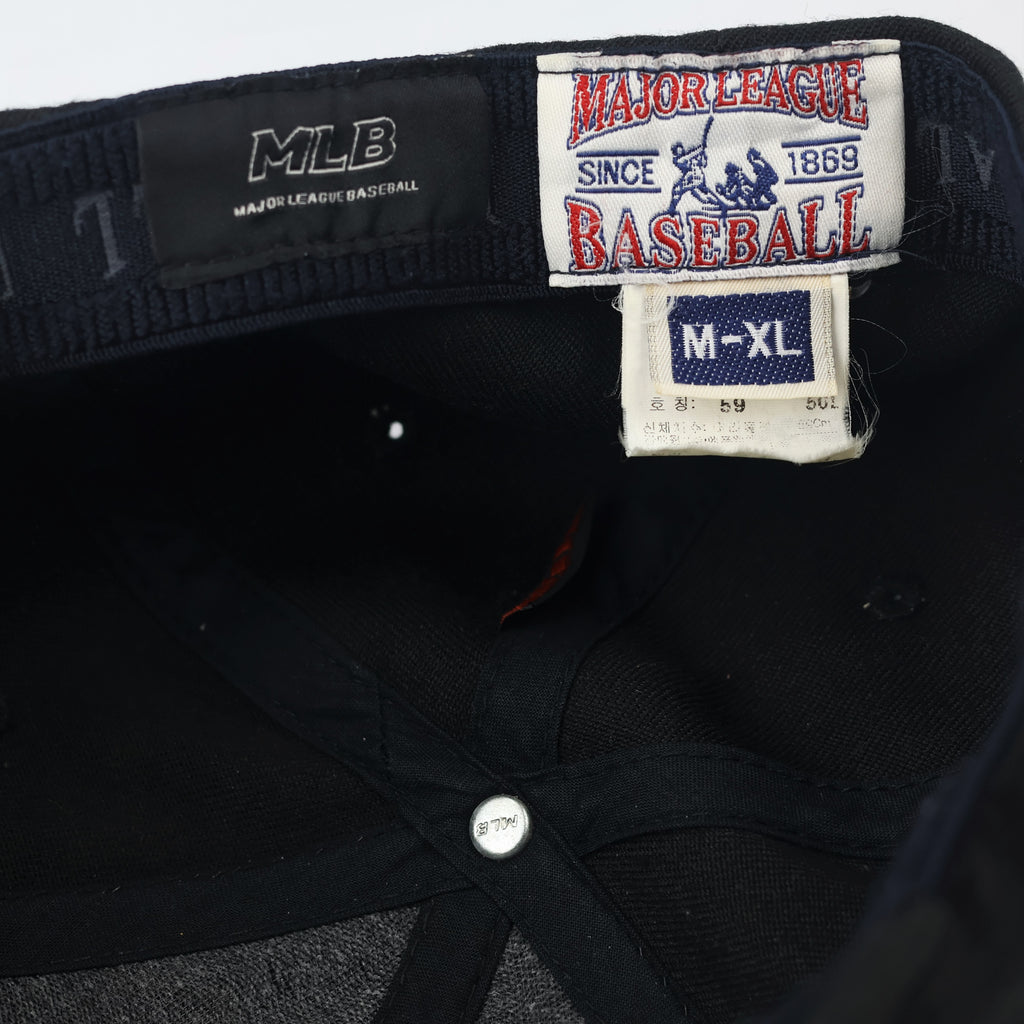 Premium Black MLB Yankees Thrifted Hat with 3D Gold Metal Emblem