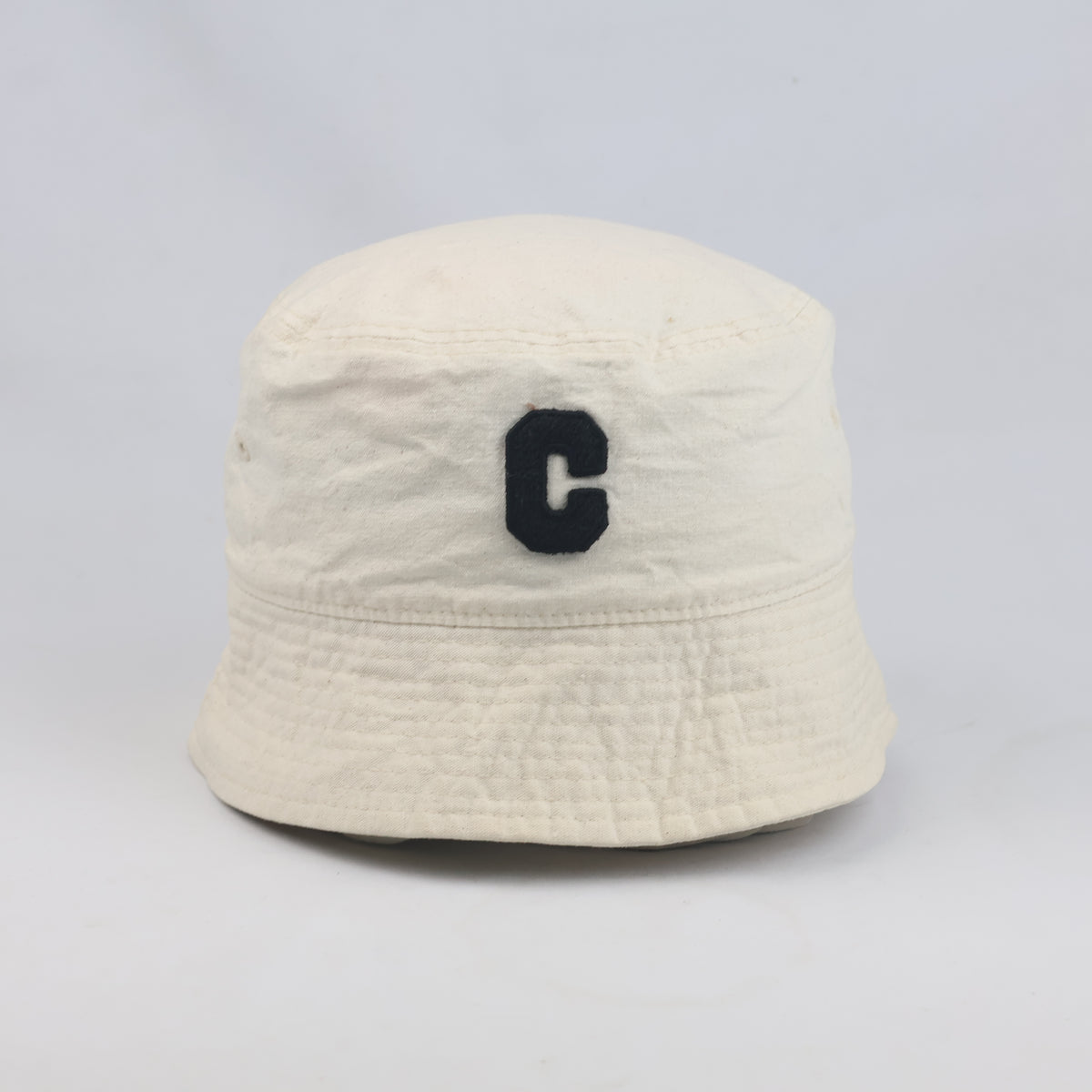 Thrifted CK Korea Canvas Bucket Hat | Minimalist Off-White Summer Hat (58-59cm)