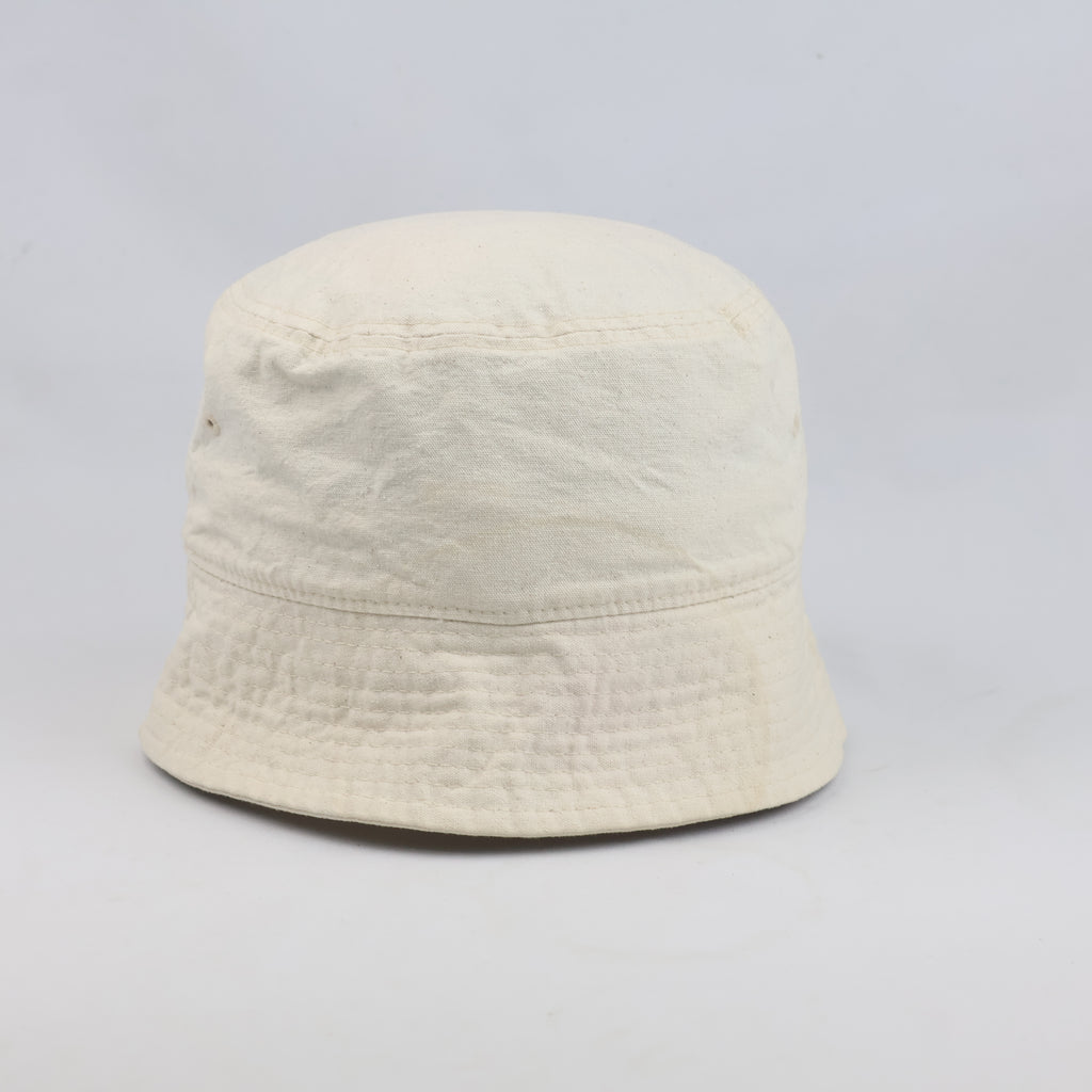 Thrifted CK Korea Canvas Bucket Hat | Minimalist Off-White Summer Hat (58-59cm)