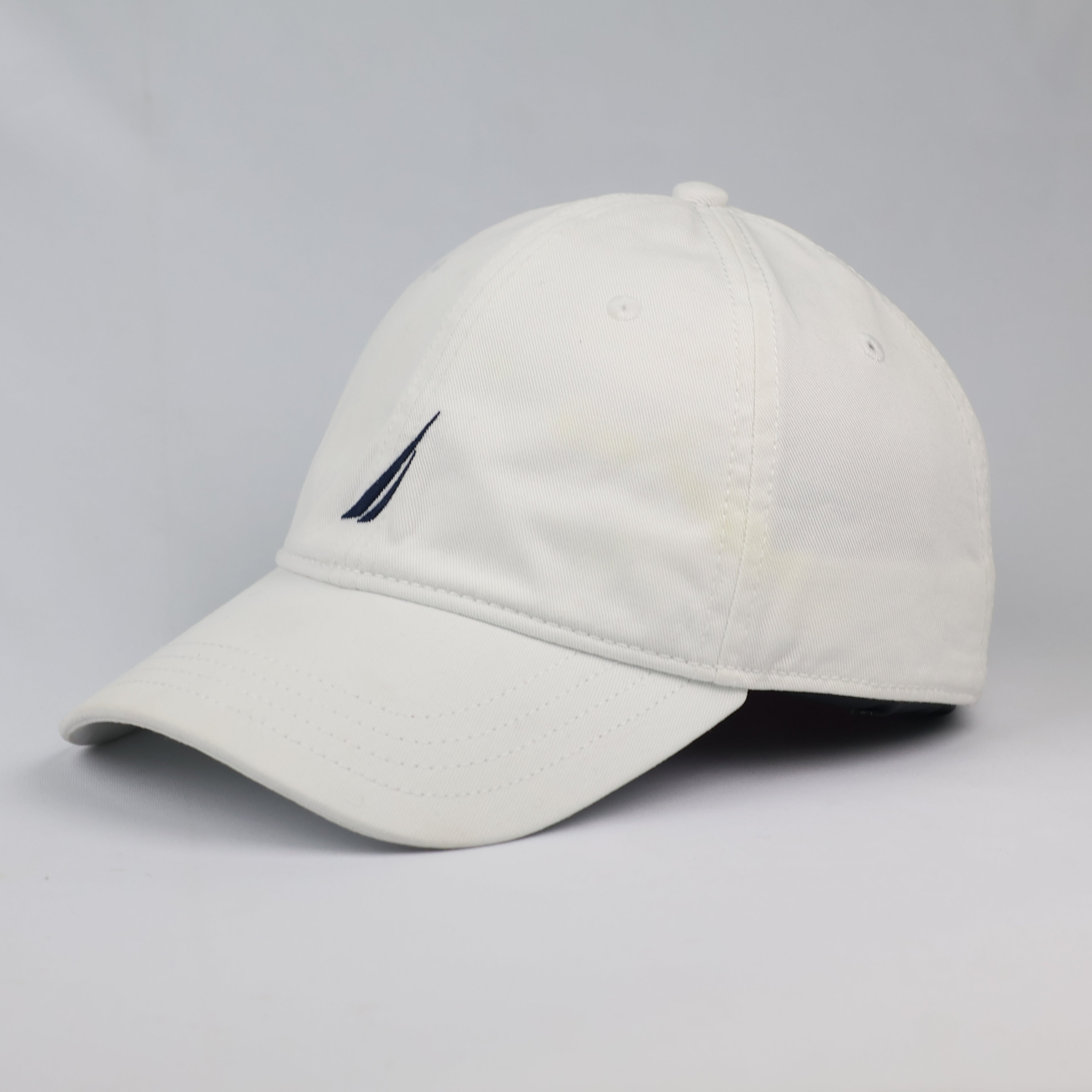 Thrifted Nautica White Cotton Strapback Dad Hat