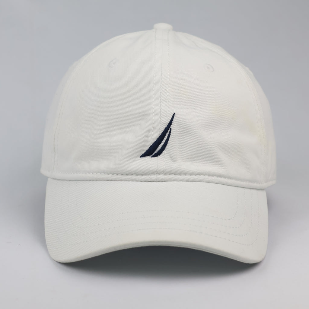 Thrifted Nautica White Cotton Strapback Dad Hat