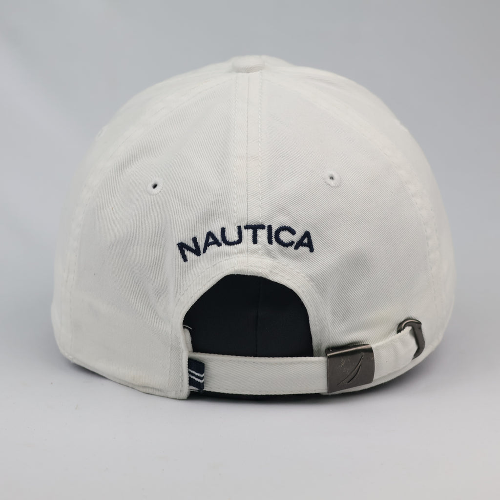 Thrifted Nautica White Cotton Strapback Dad Hat