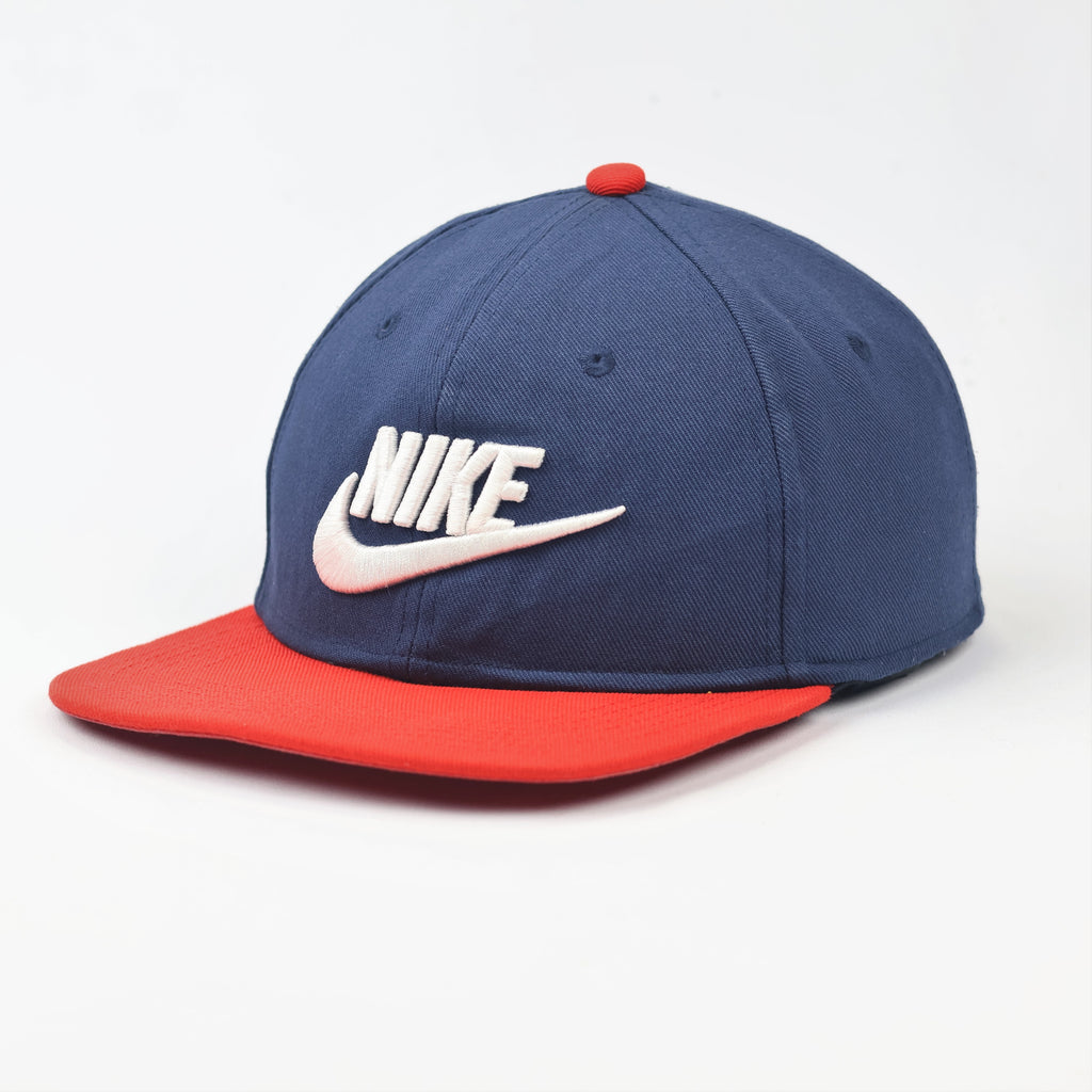 Vintage Nike Pro Dri-FIT Snapback Thrifted Hat - Navy Blue & Red Two-Tone Cap
