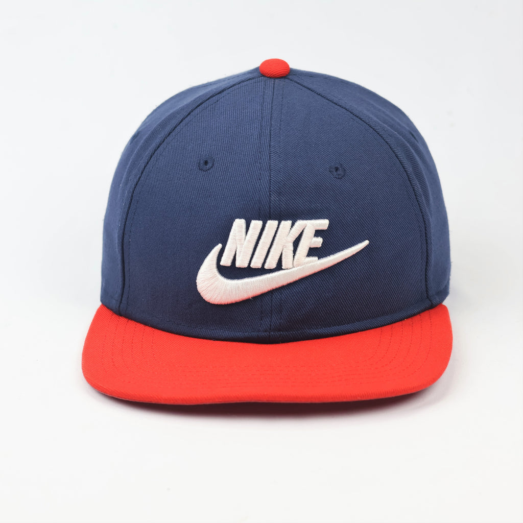 Vintage Nike Pro Dri-FIT Snapback Thrifted Hat - Navy Blue & Red Two-Tone Cap