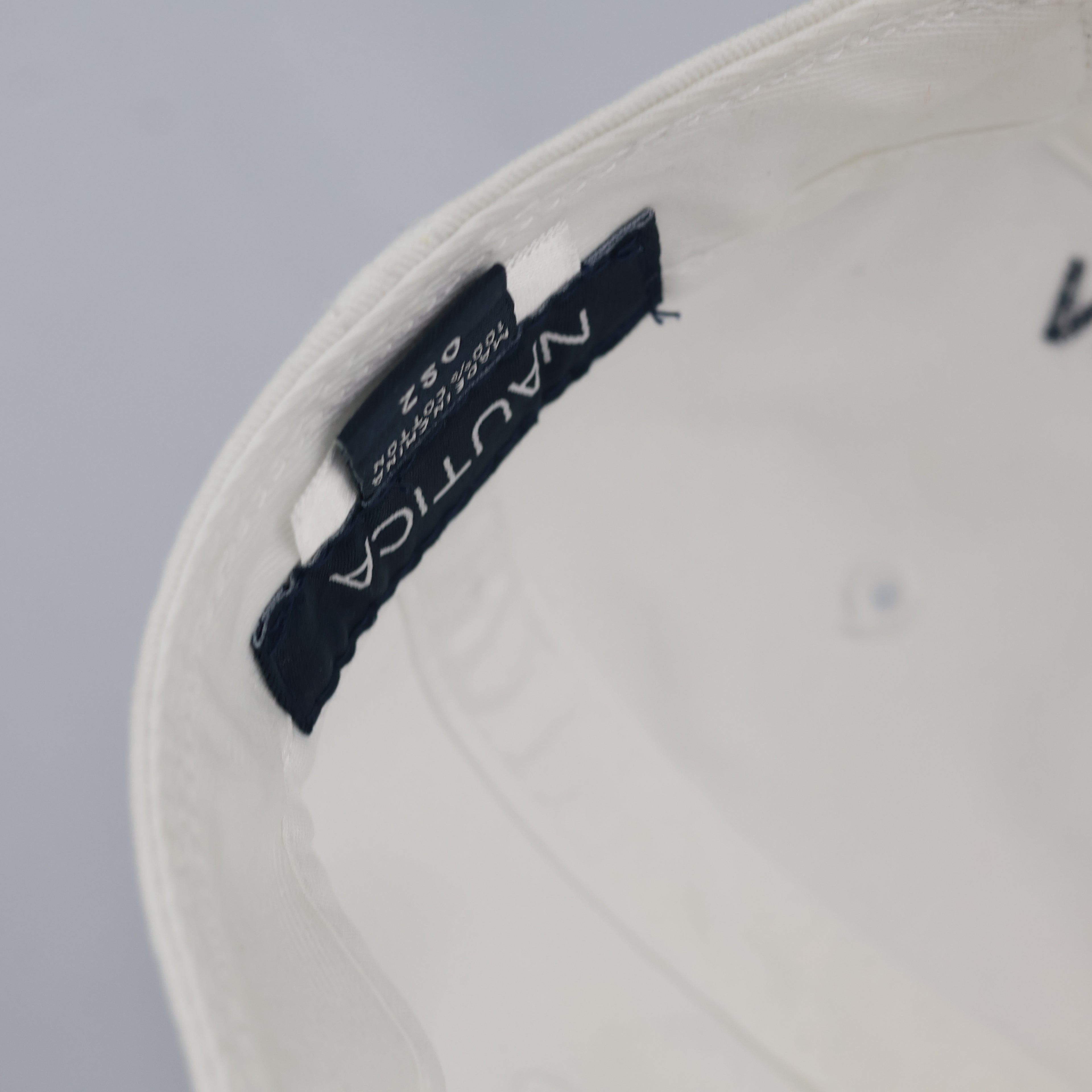 Thrifted Nautica White Cotton Strapback Dad Hat