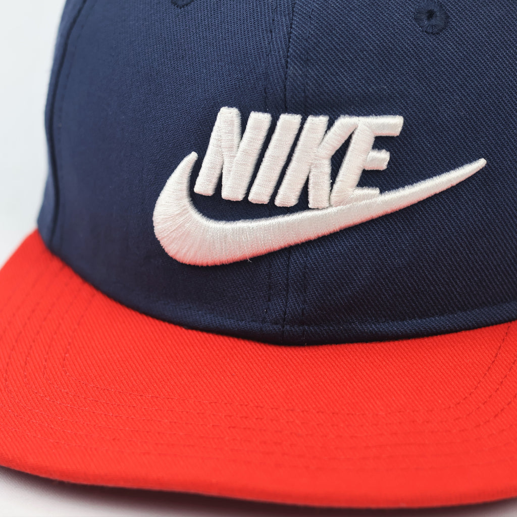Vintage Nike Pro Dri-FIT Snapback Thrifted Hat - Navy Blue & Red Two-Tone Cap
