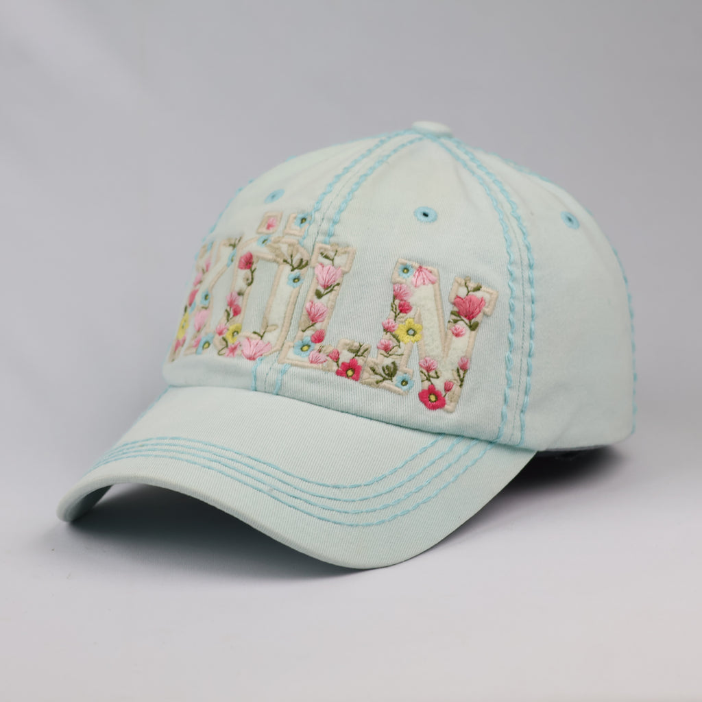 Thrifted Robin Ruth Köln Spellout Canvas Cap - Mint Green (Size 56-58cm)