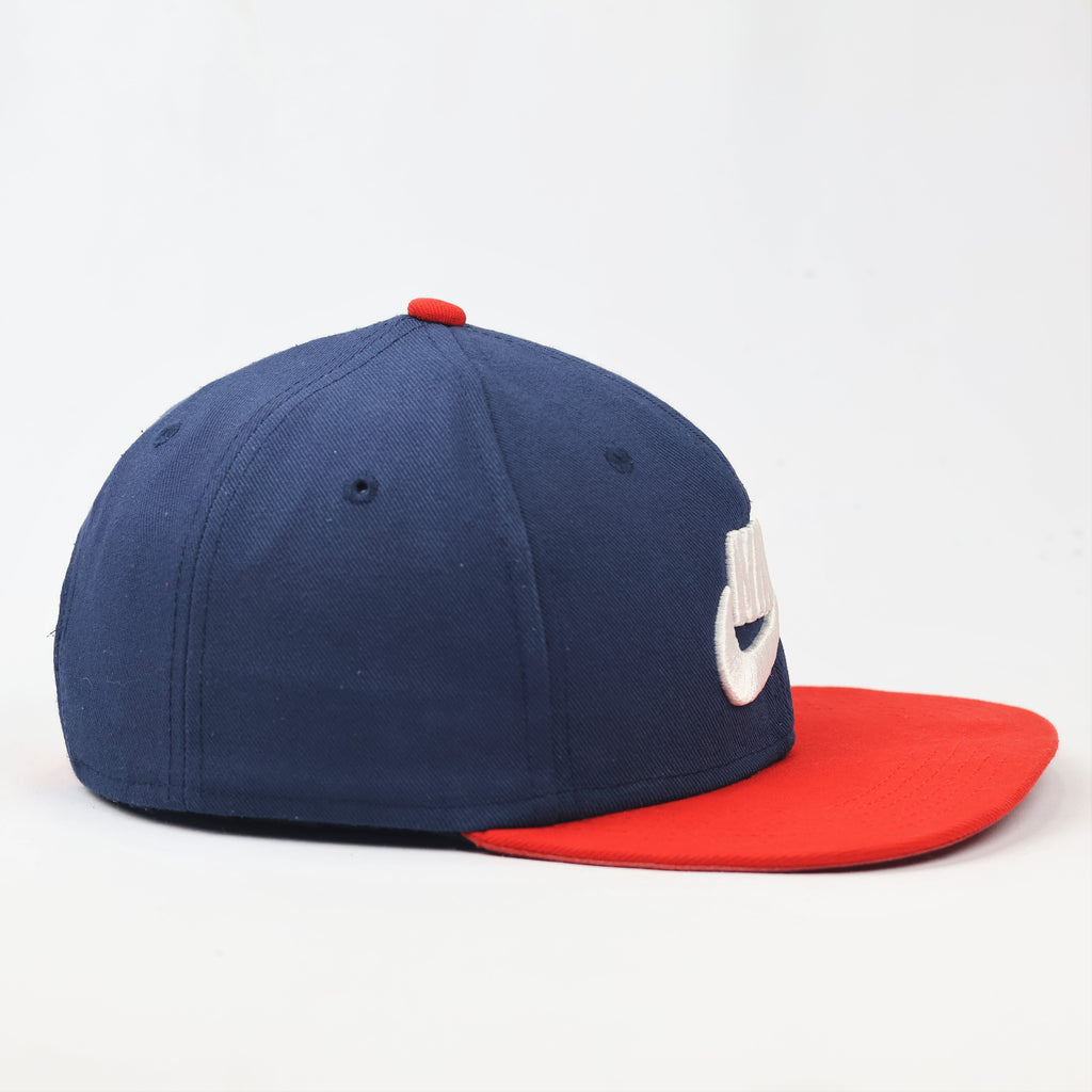 Vintage Nike Pro Dri-FIT Snapback Thrifted Hat - Navy Blue & Red Two-Tone Cap