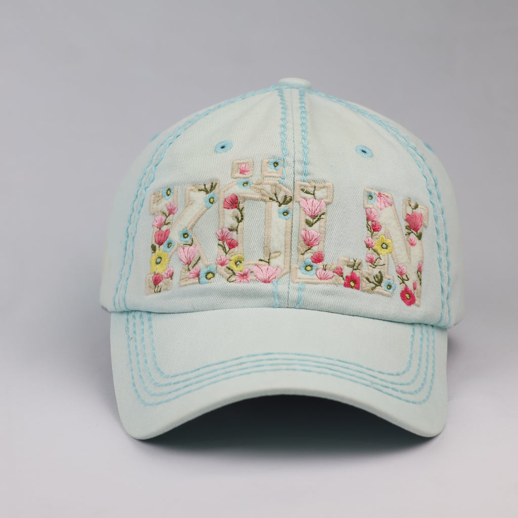 Thrifted Robin Ruth Köln Spellout Canvas Cap - Mint Green (Size 56-58cm)