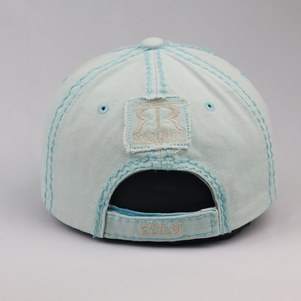 Thrifted Robin Ruth Köln Spellout Canvas Cap - Mint Green (Size 56-58cm)