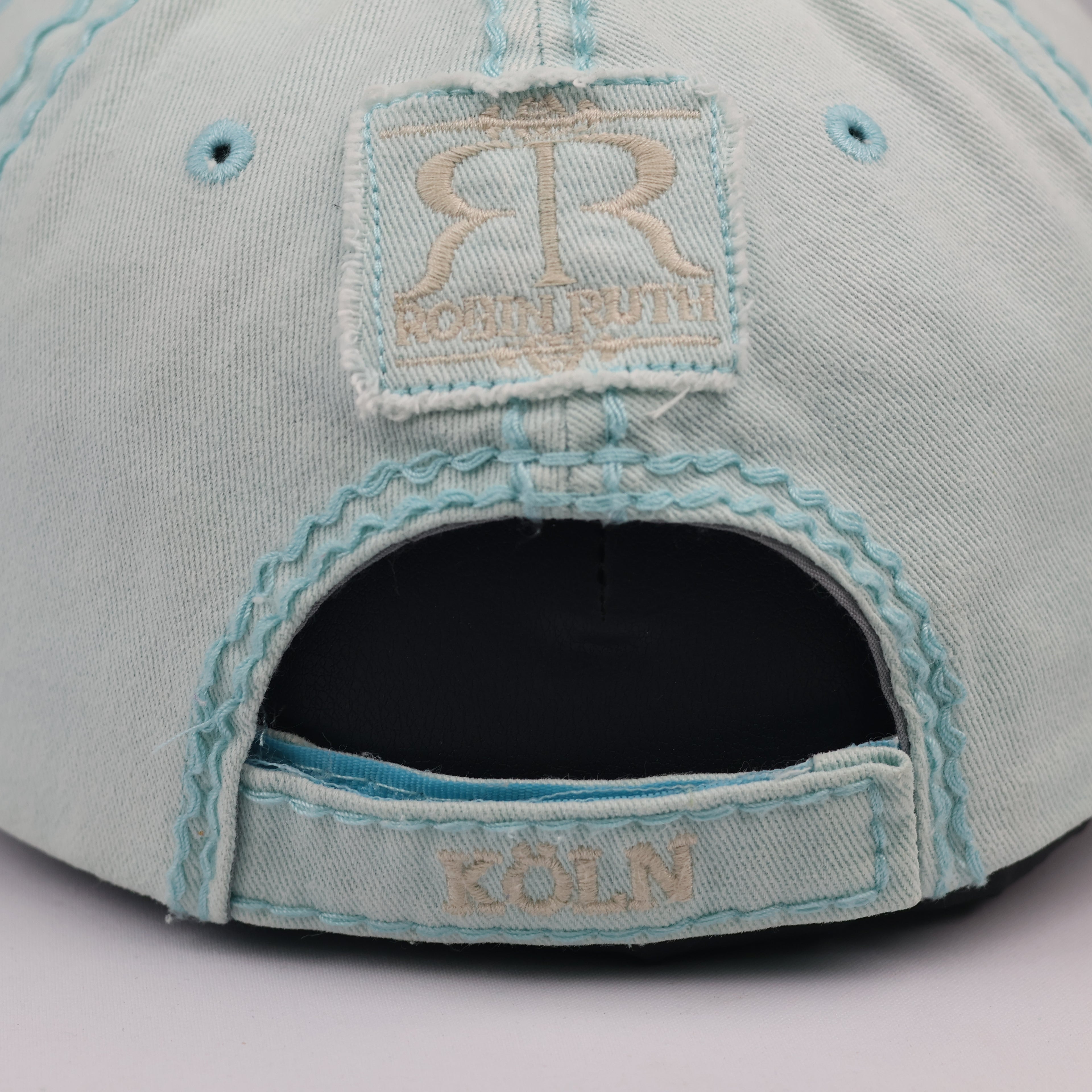 Thrifted Robin Ruth Köln Spellout Canvas Cap - Mint Green (Size 56-58cm)
