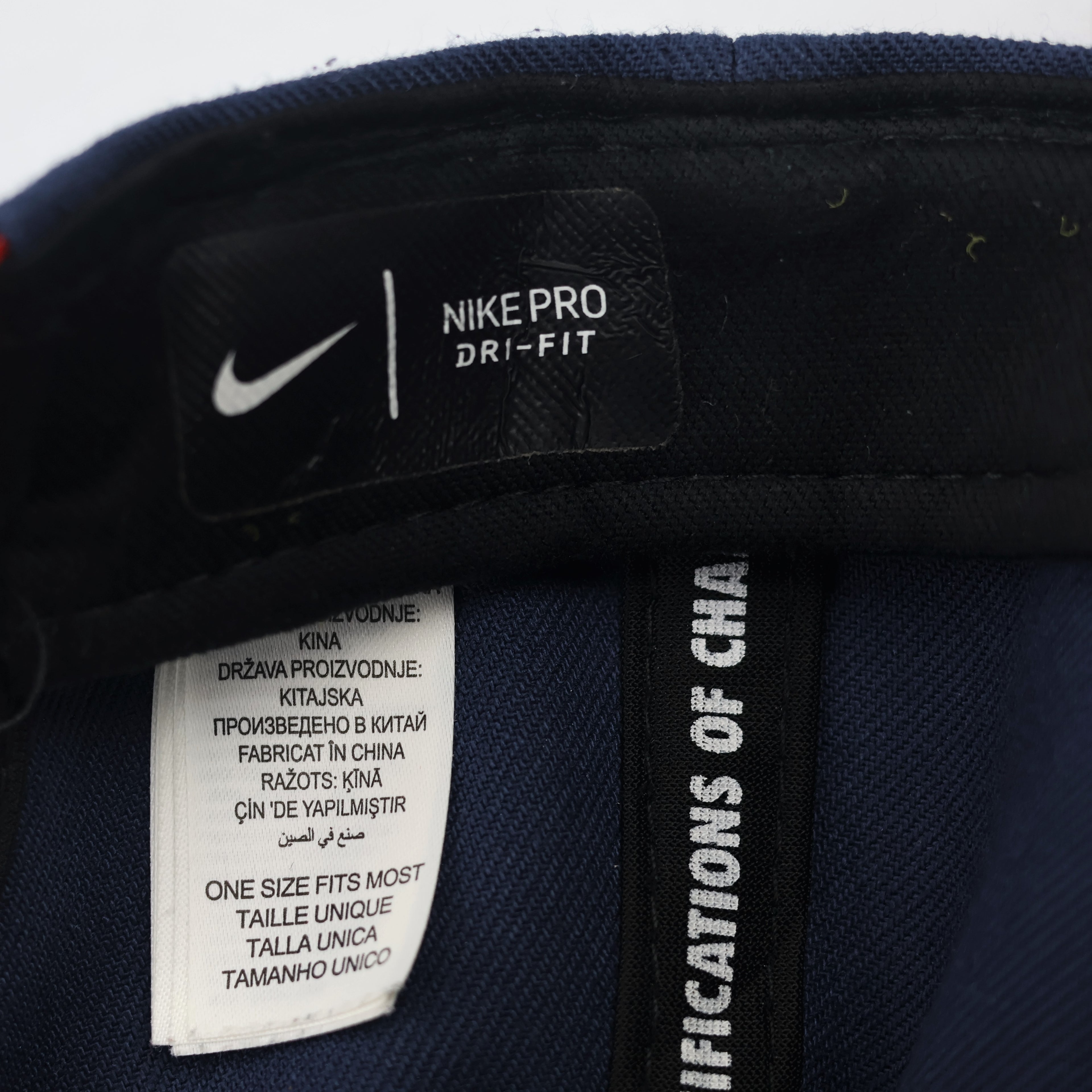 Vintage Nike Pro Dri-FIT Snapback Thrifted Hat - Navy Blue & Red Two-Tone Cap