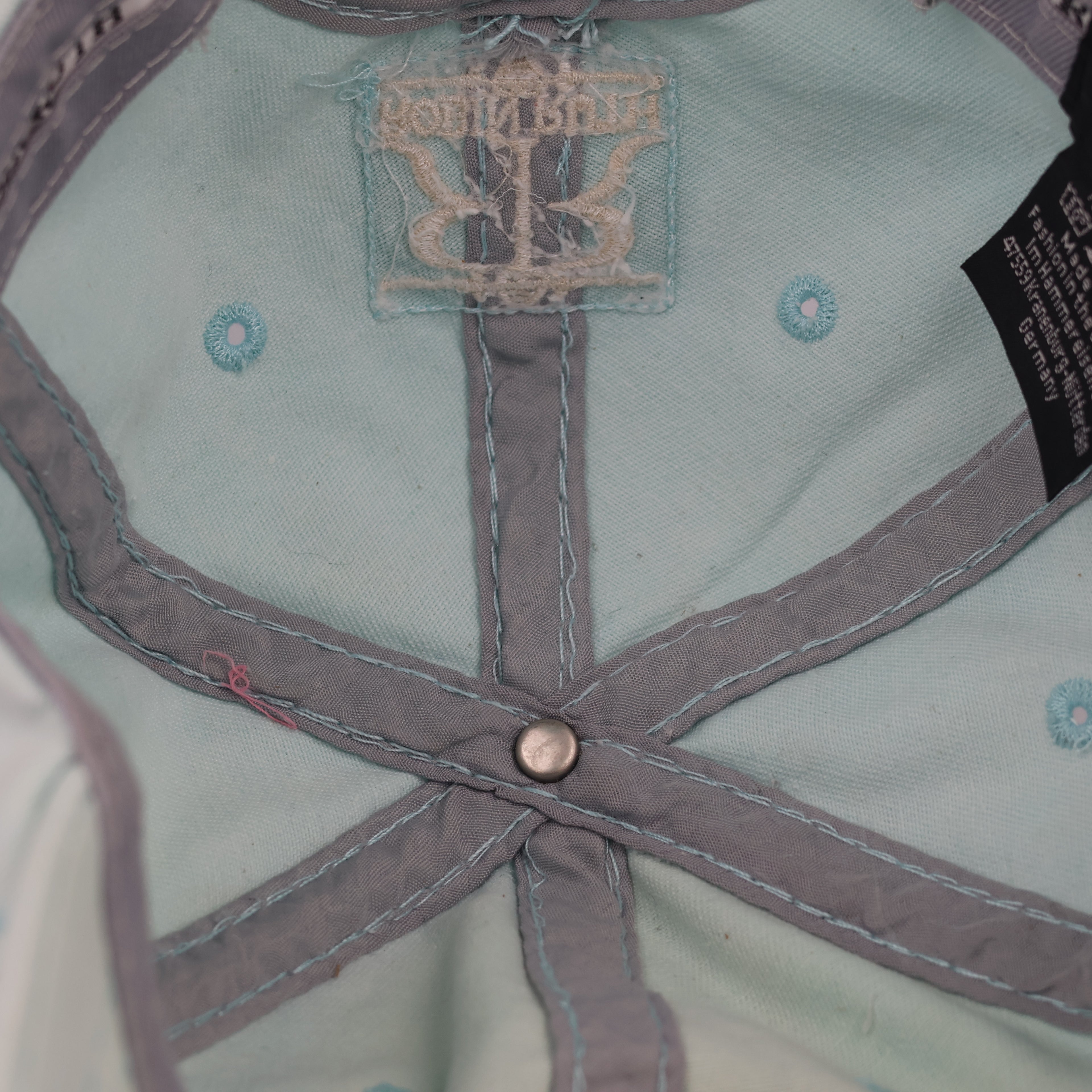 Thrifted Robin Ruth Köln Spellout Canvas Cap - Mint Green (Size 56-58cm)