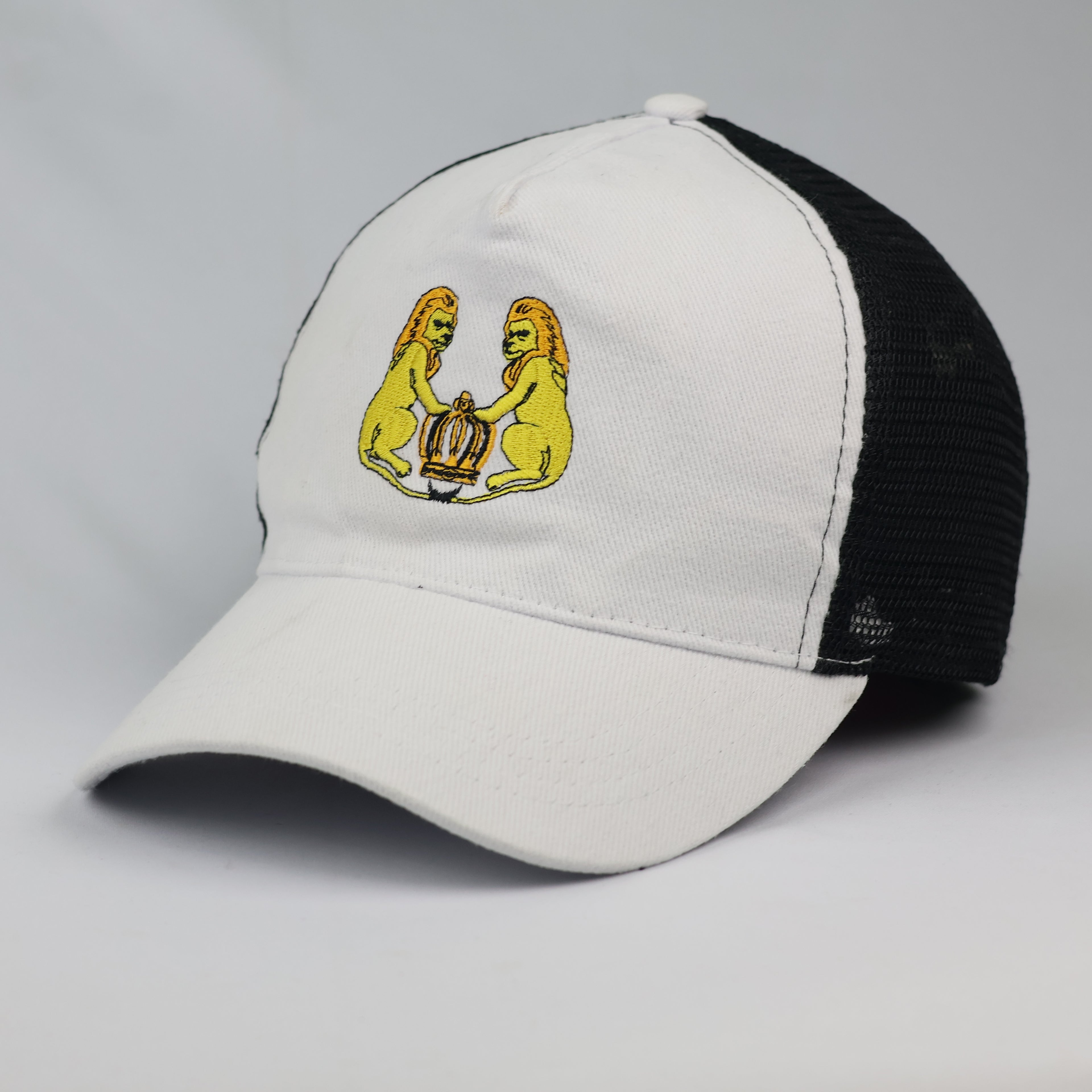 Thrifted K-Up White and Black Snapback Trucker Cap
