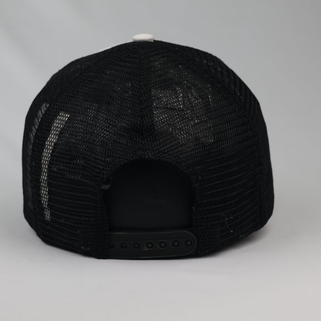 Thrifted K-Up White and Black Snapback Trucker Cap