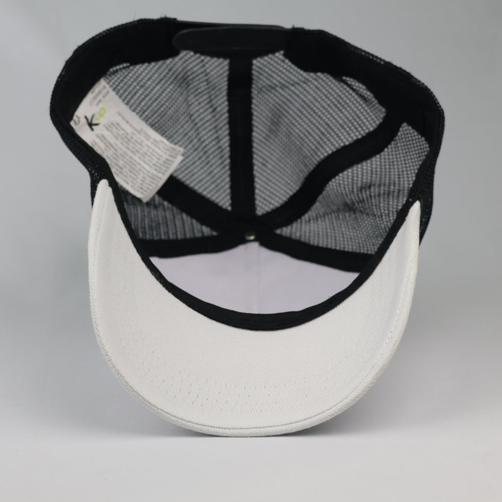 Thrifted K-Up White and Black Snapback Trucker Cap