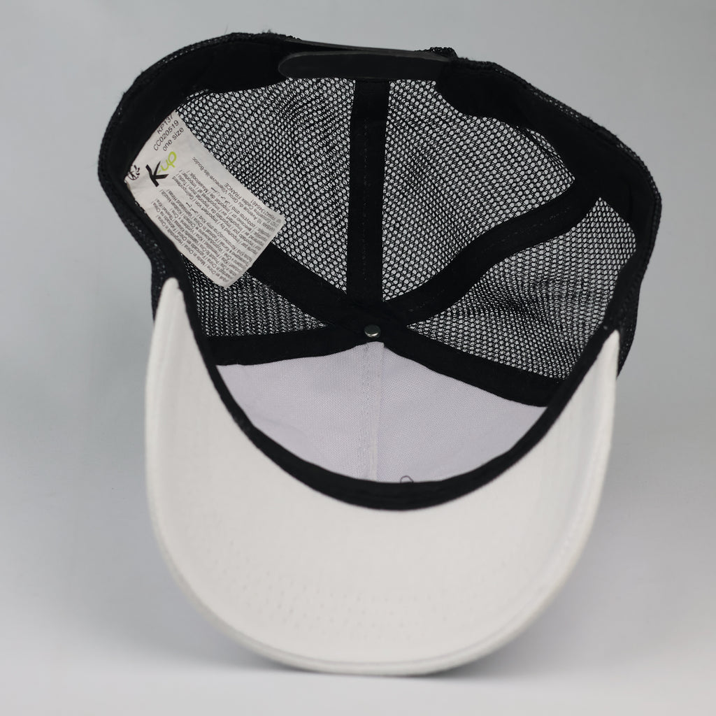 Thrifted K-Up White and Black Snapback Trucker Cap